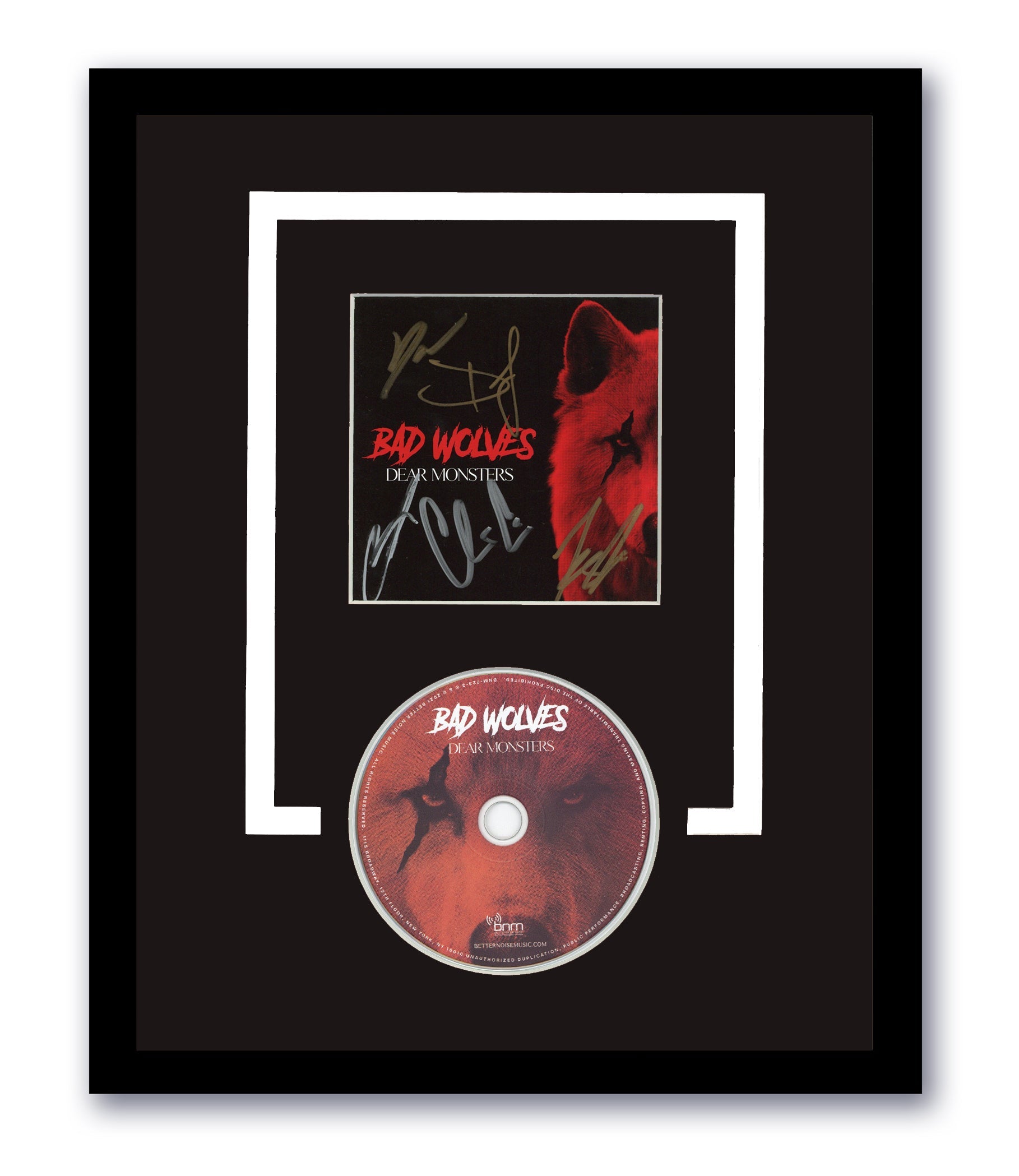 bad wolves dear monsters Bad Wolves Signed Dear Monsters CD Custom Framed Autographed ACOA – Zobie Productions