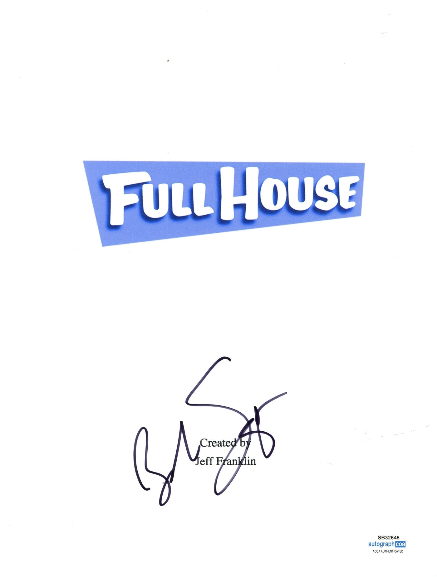 Bob Saget Signed Movie Script Cover Full House Autographed Autograph COA