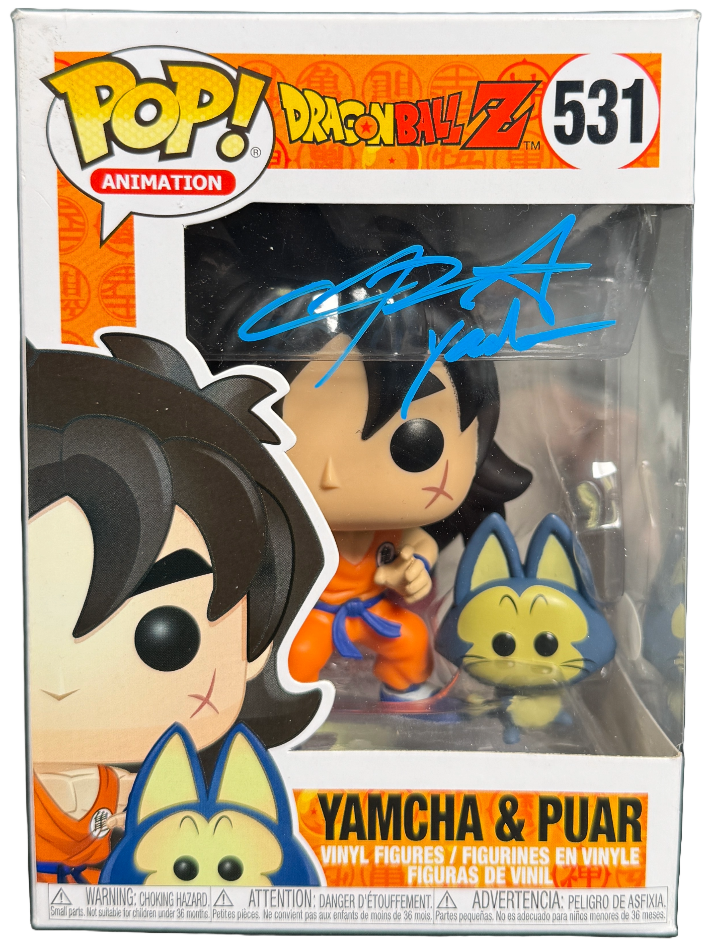 Christopher Sabat Signed Funko POP DragonBall Z Yamcha & Puar #531 Christopher Sabat Signed Funko POP DragonBall Z Yamcha & Puar #531