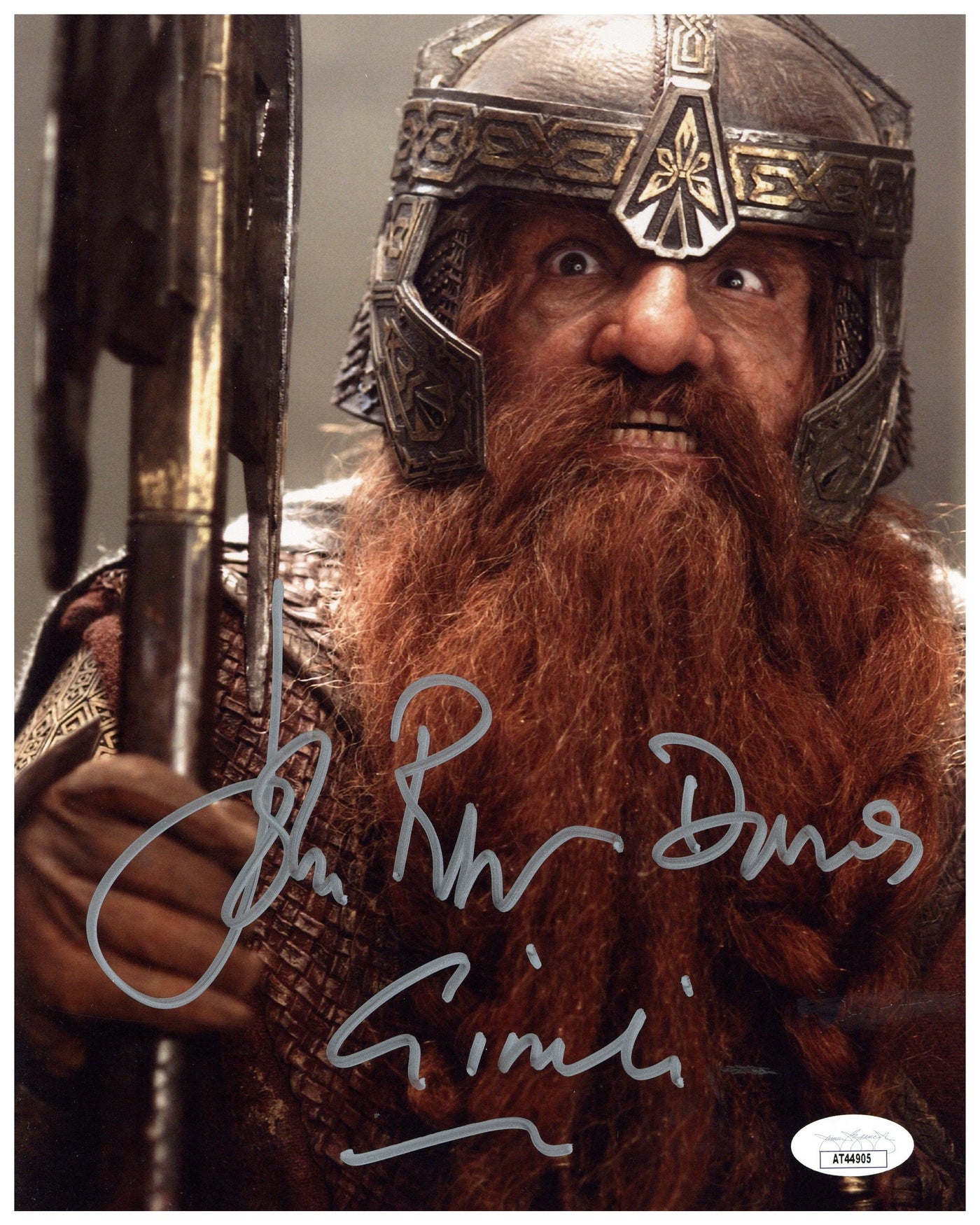 JOHN RHYS DAVIES SIGNED 8X10 PHOTO LORD OF THE RINGS AUTOGRAPHED JSA COA