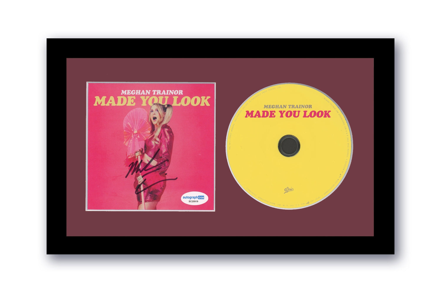 Meghan Trainor Signed 7x12 Custom Framed CD Made You Look ACOA #3 – Zobie  Productions