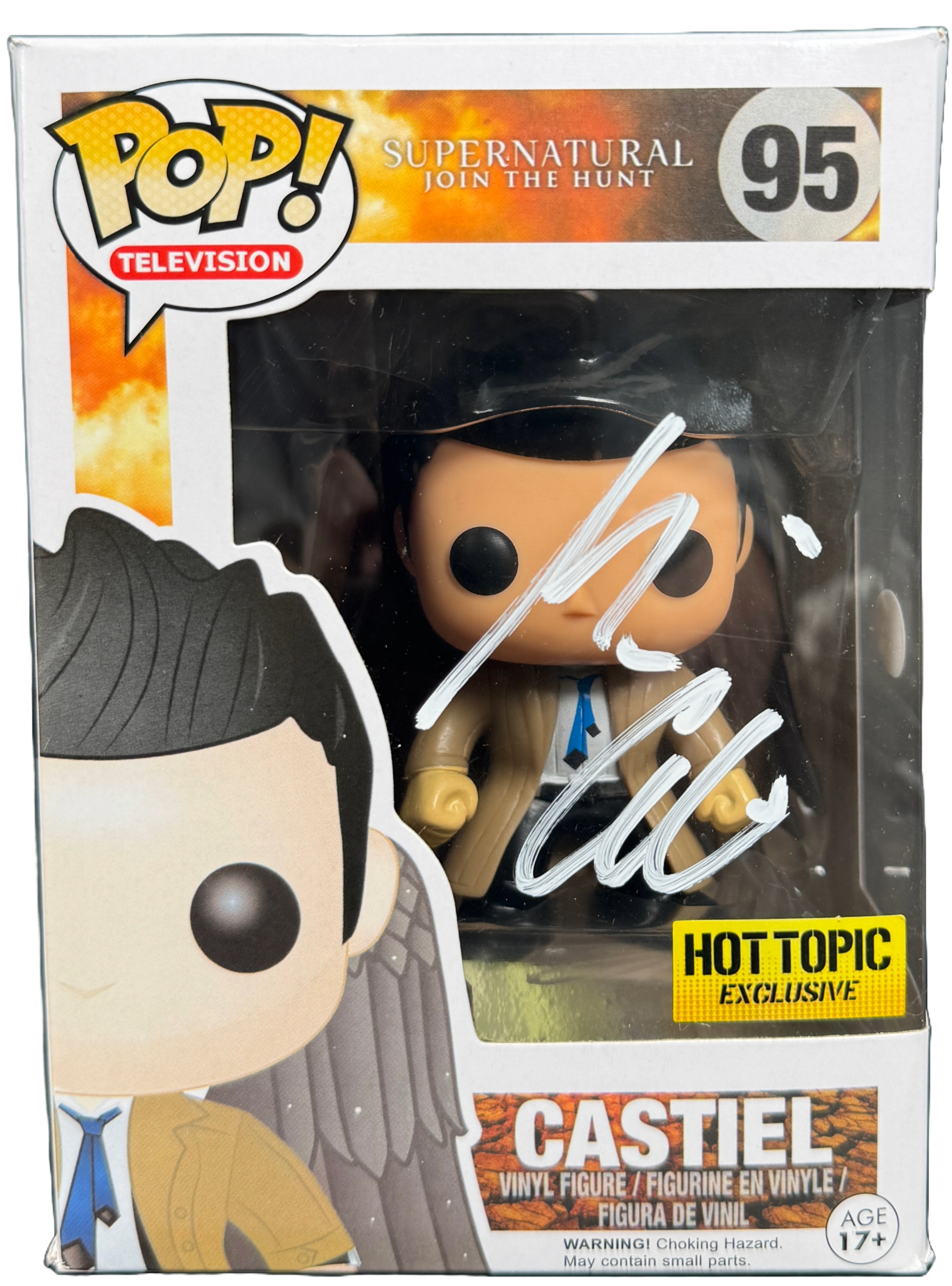 Misha Collins Signed Funko Pop Castiel Hottopic Exclusive #95 Supernatural JSA COA