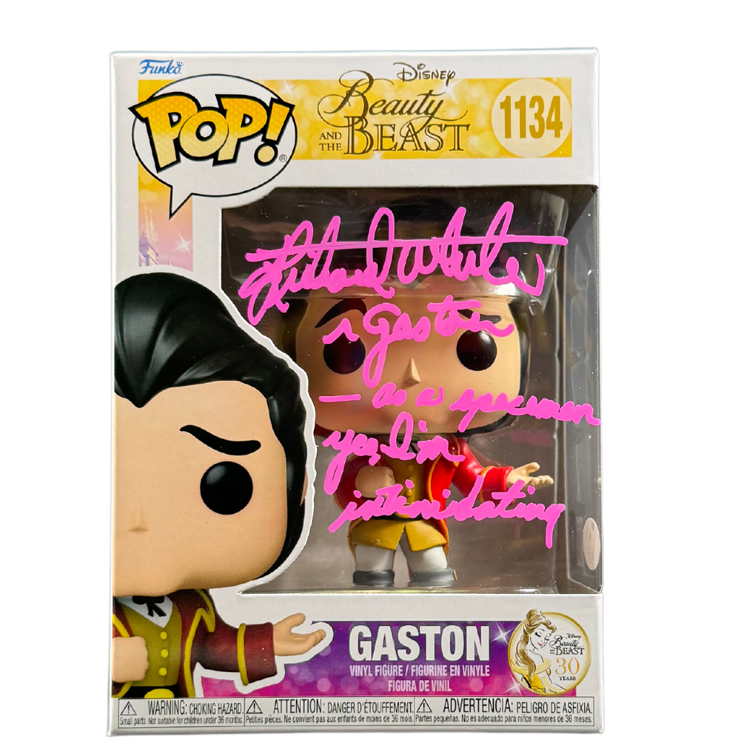 Richard White Signed Funko POP Disney Beauty and the Beast Gaston Auto Zobie Productions