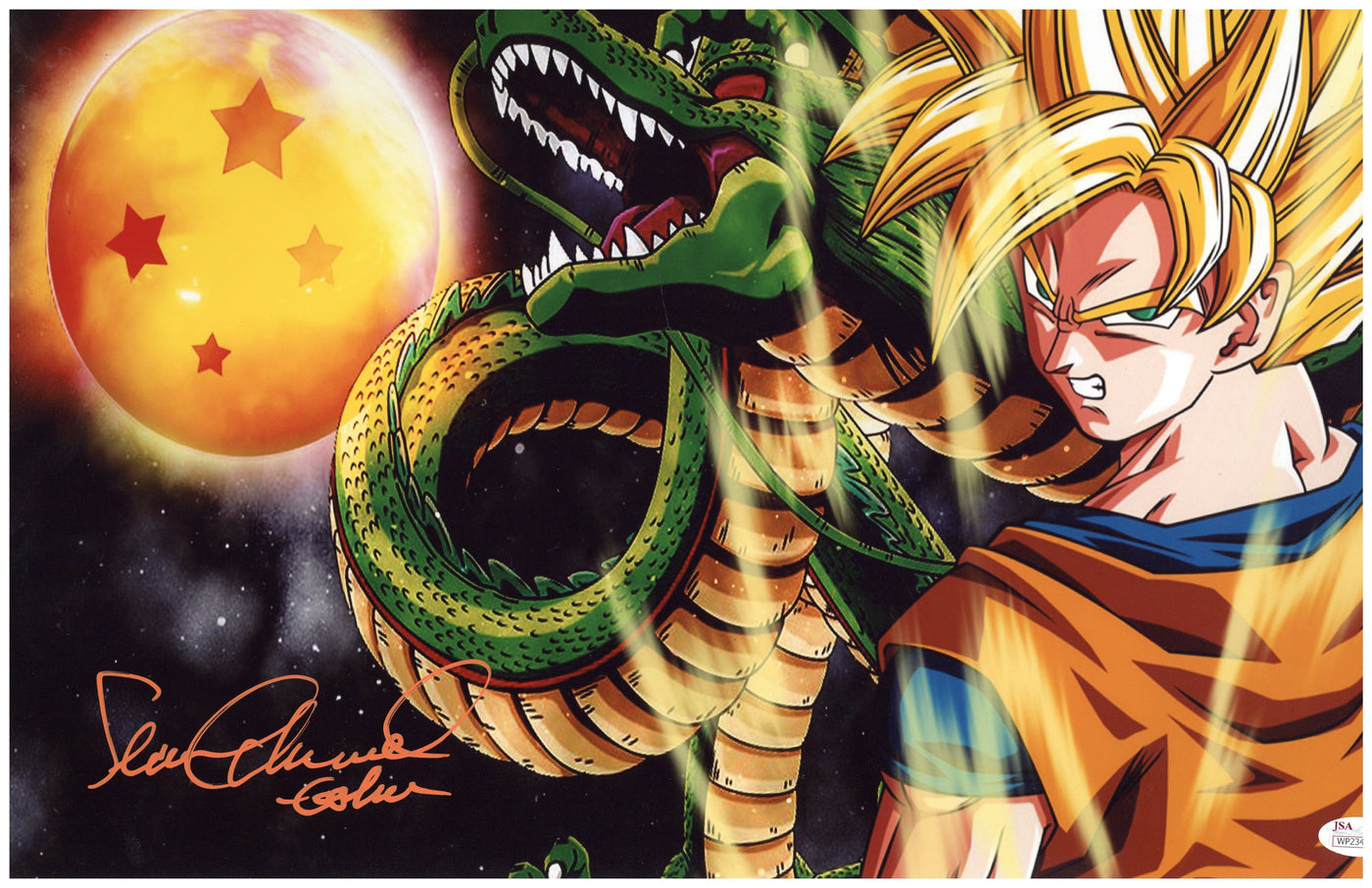 Sean Schemmel Signed 12x18 Photo Dragon Ball Z Goku Autographed JSA COA