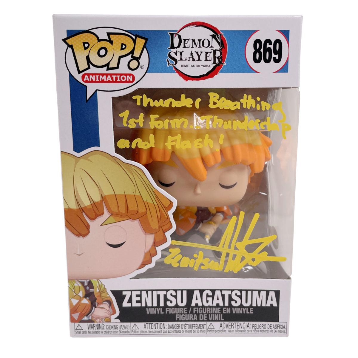 Aleks Le Signed Funko POP Demon Slayer Zenitsu Agatsuma Autographed JS