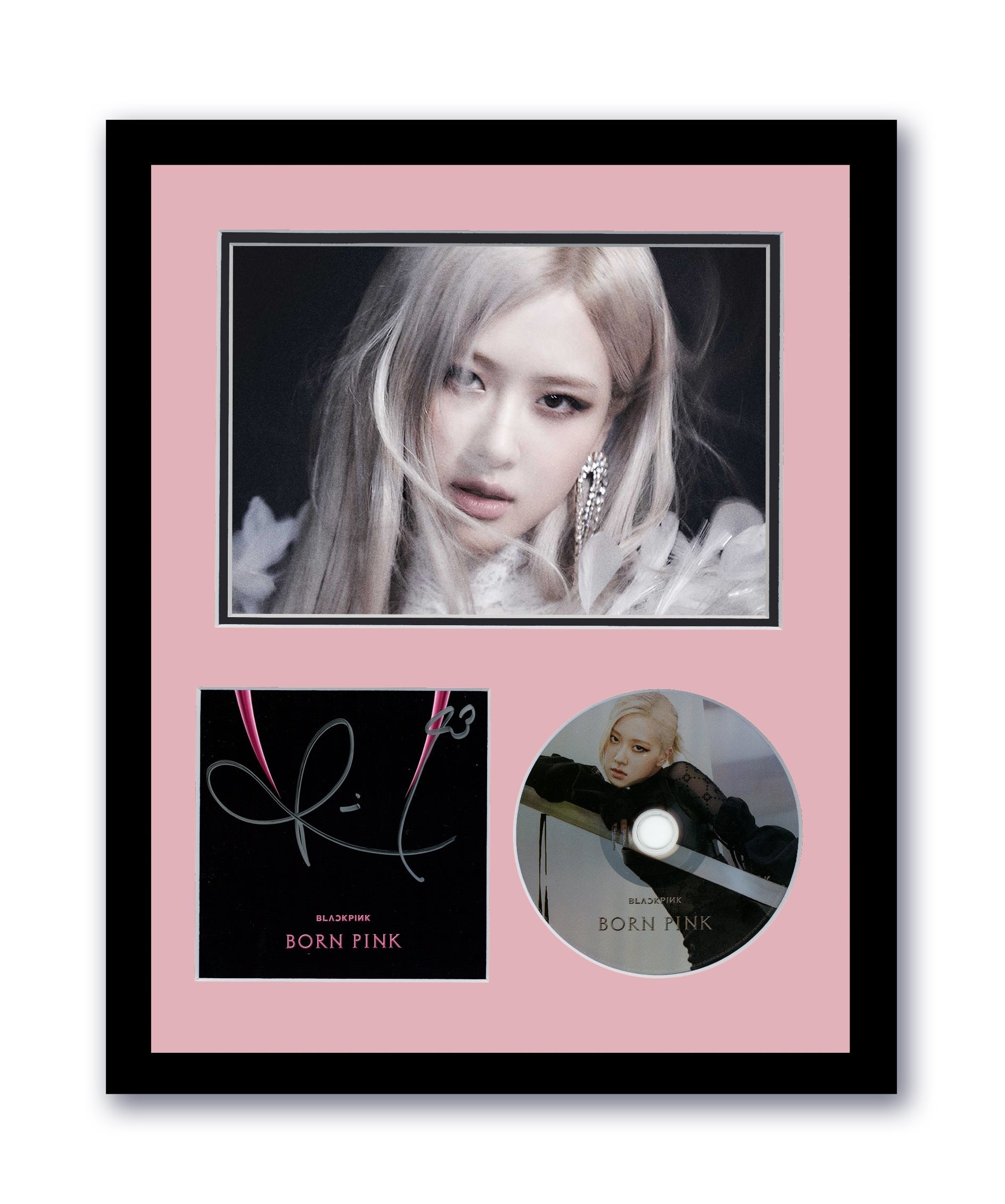 Blackpink Rose Autographed Signed 11x14 Framed CD Photo Born Pink Venom  ACOA 3