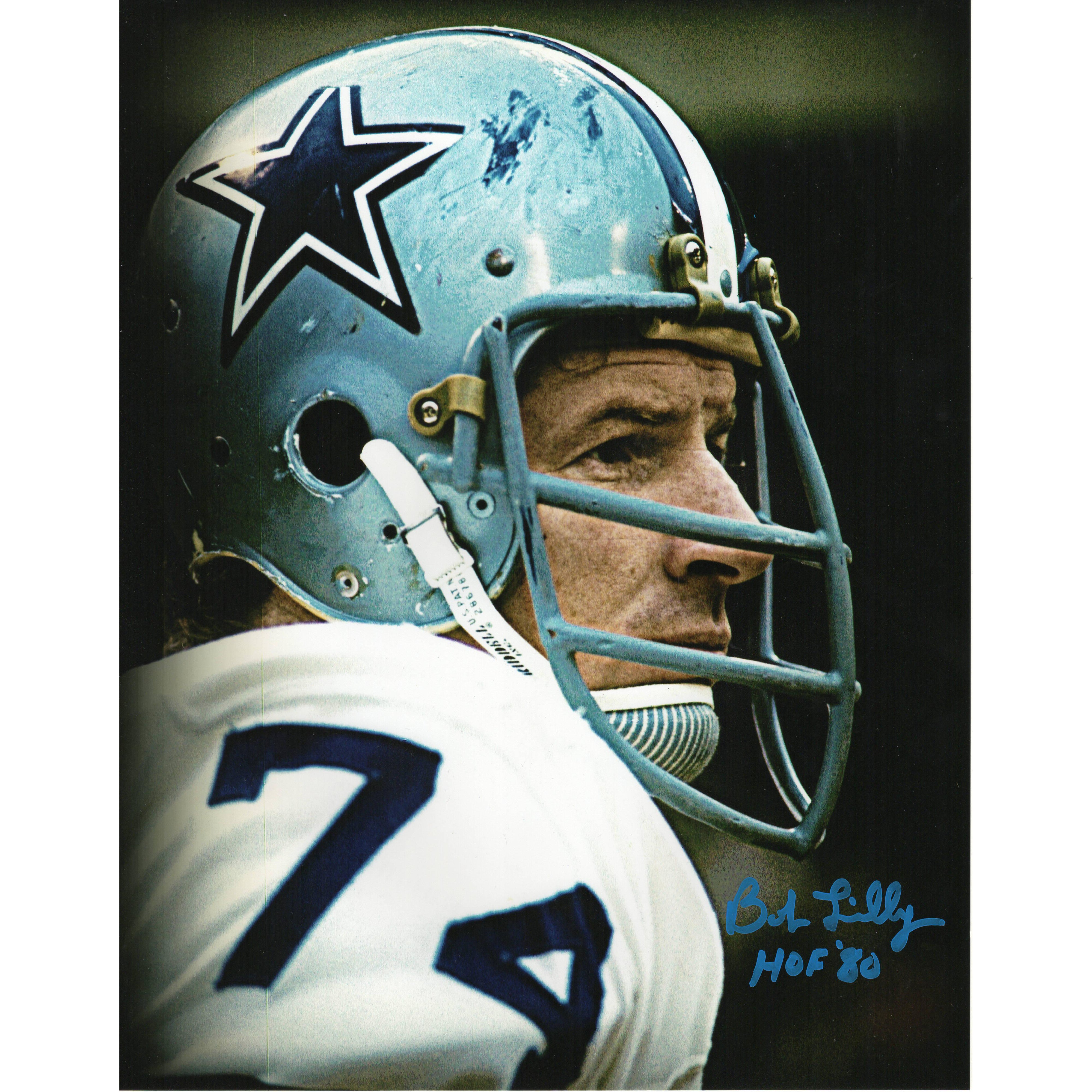 Bob Lilly Autographed Dallas Cowboys (Throwback) Mini Helmet w/ HOF 80