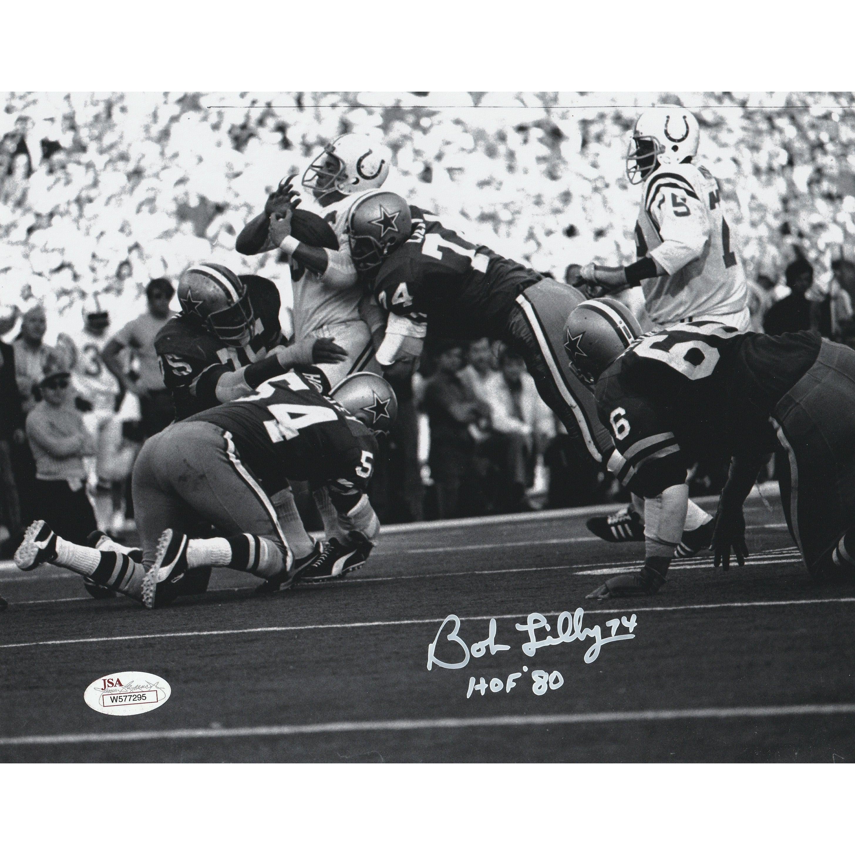 Bob Lilly signed DALLAS COWBOYS 8 X 10 photo HOF 80'