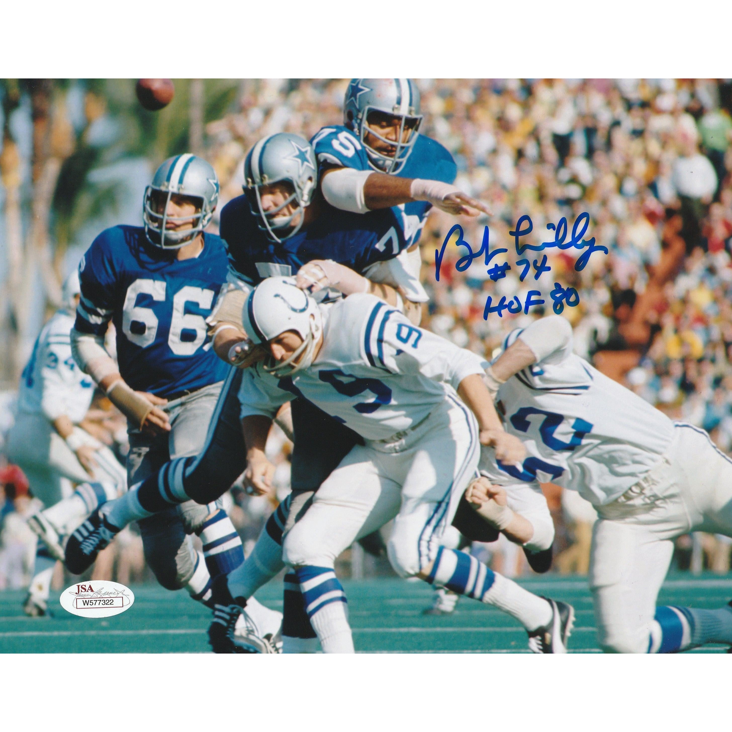 Autographed BOB LILLY 8x10 Dallas Cowboys Photo