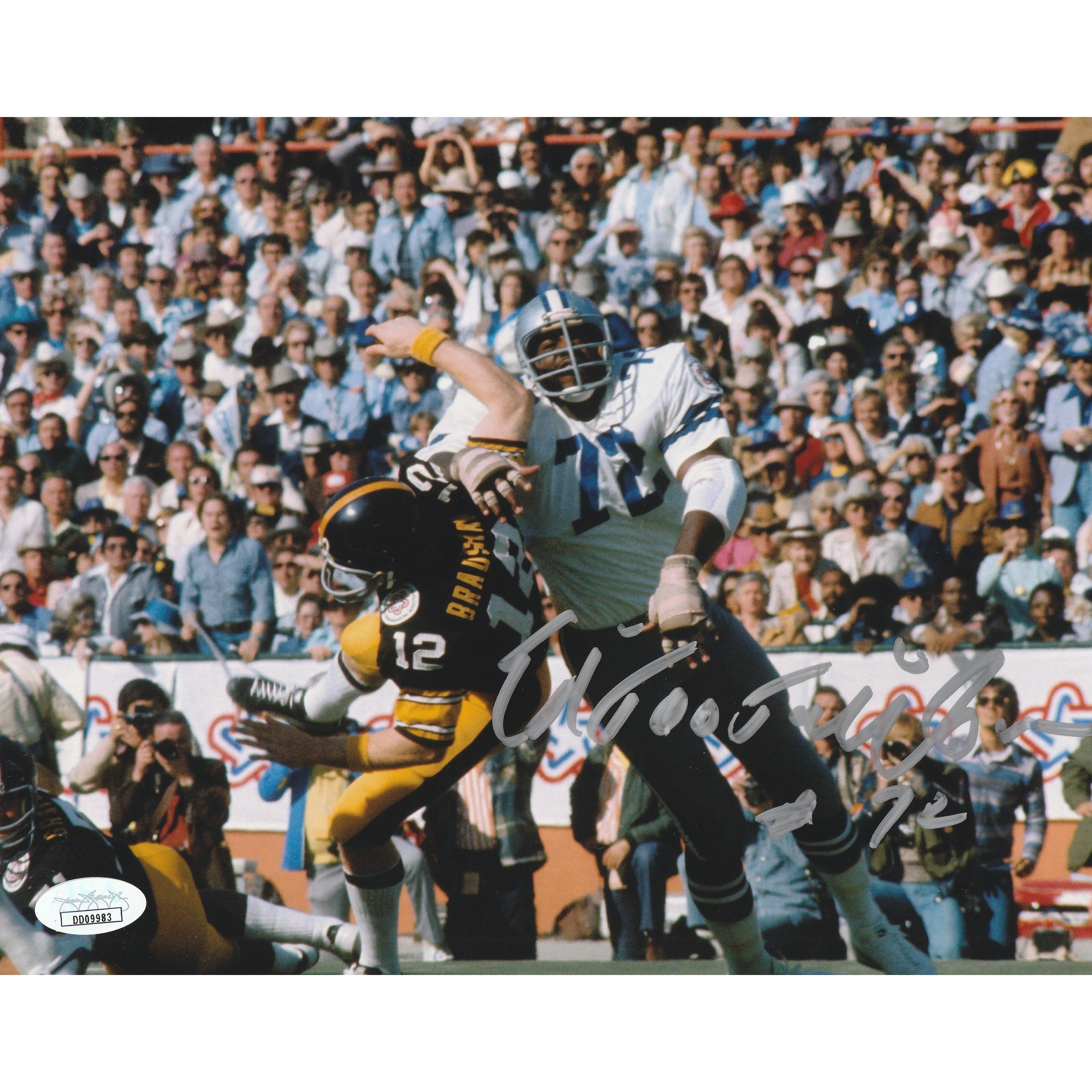 Ed Too Tall Jones Signed Dallas Cowboys 11x14 Photo (JSA