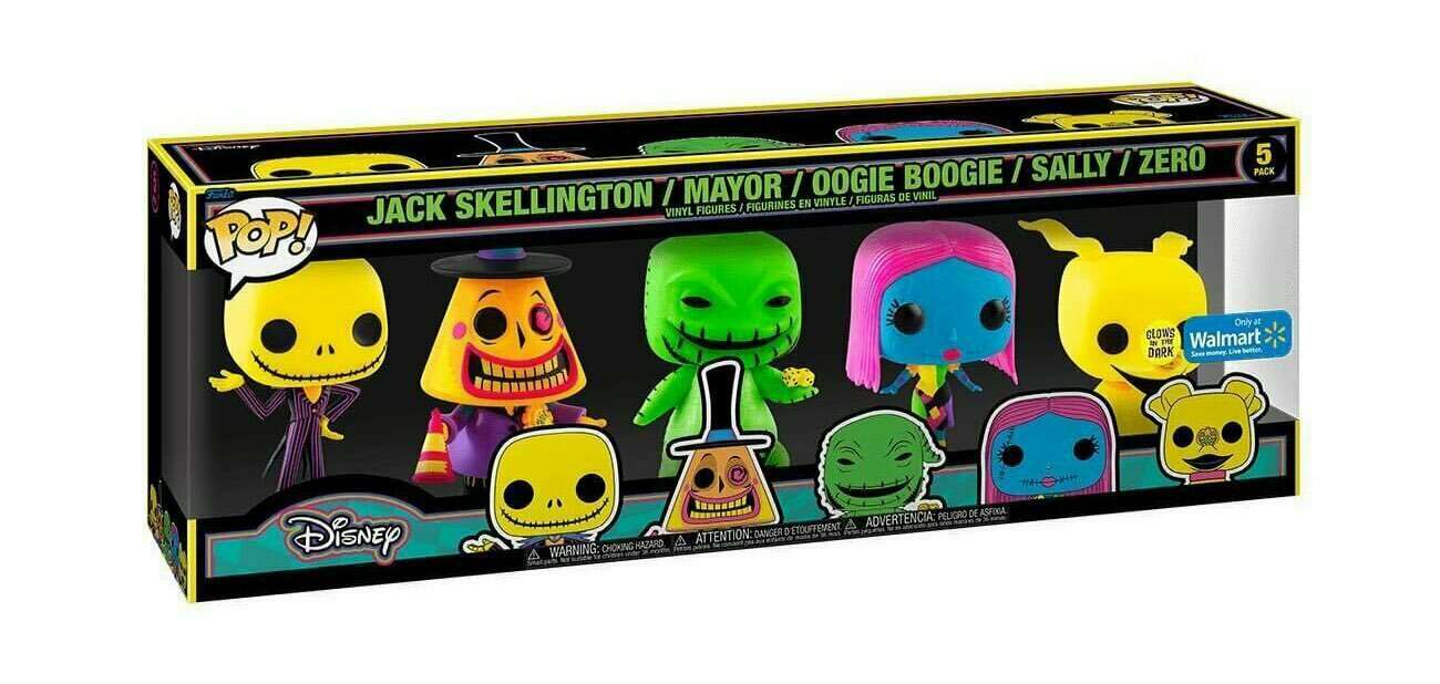 Funko POP: The Nightmare Before Christmas 4-Pack GITD Blacklight