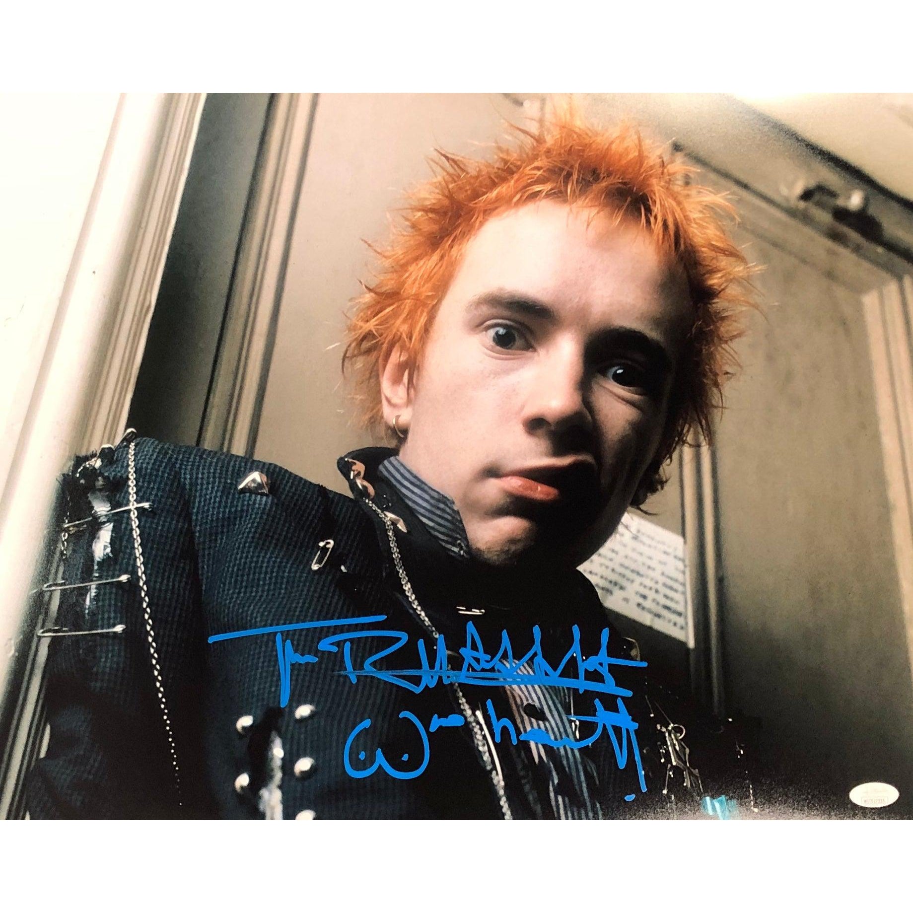 Johnny Rotten Autograph 16x20 Photo Sex Pistols Signed Jsa Coa Witness Zobie Productions
