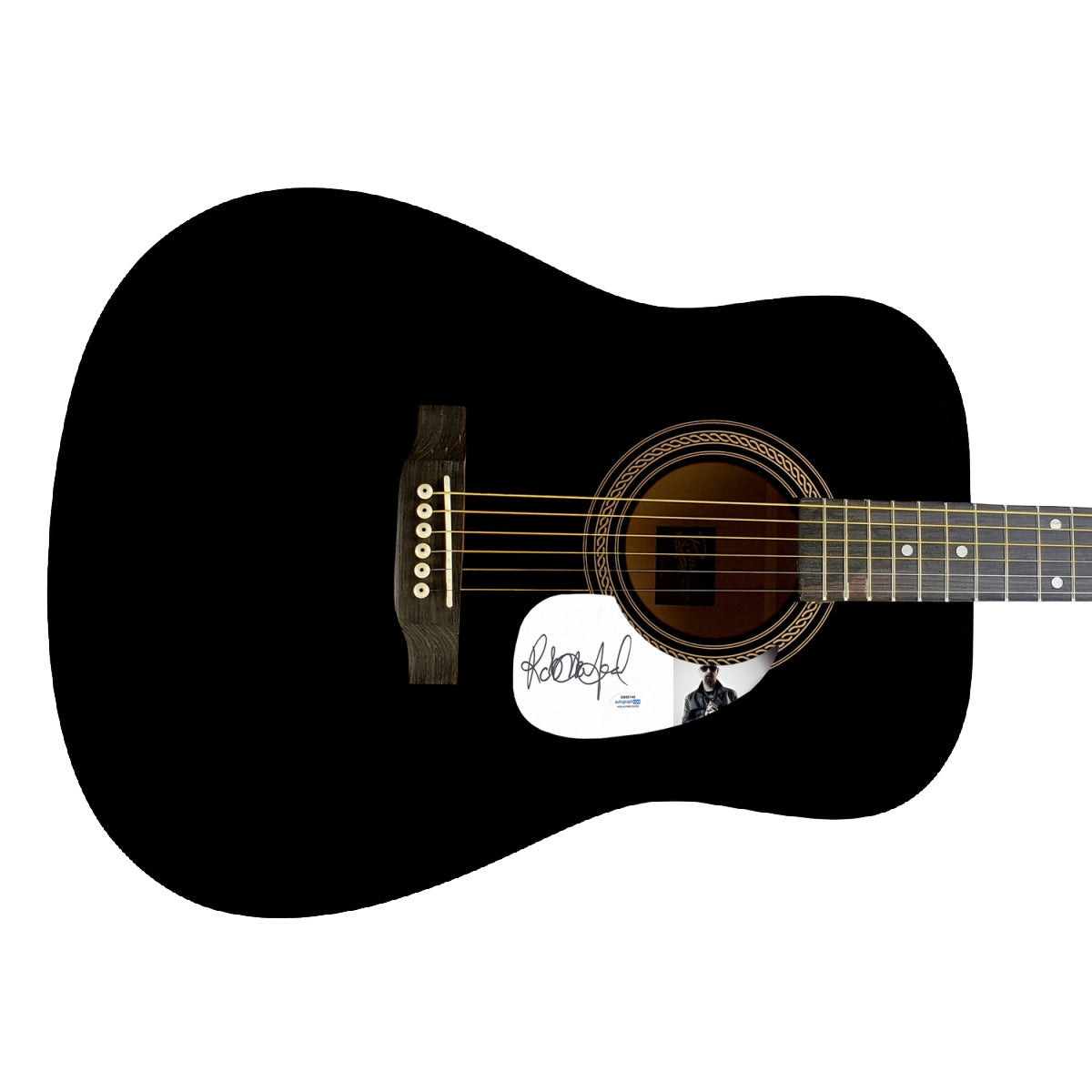 Judas Priest Rob Halford Autographed Signed Acoustic Black Guitar ACOA