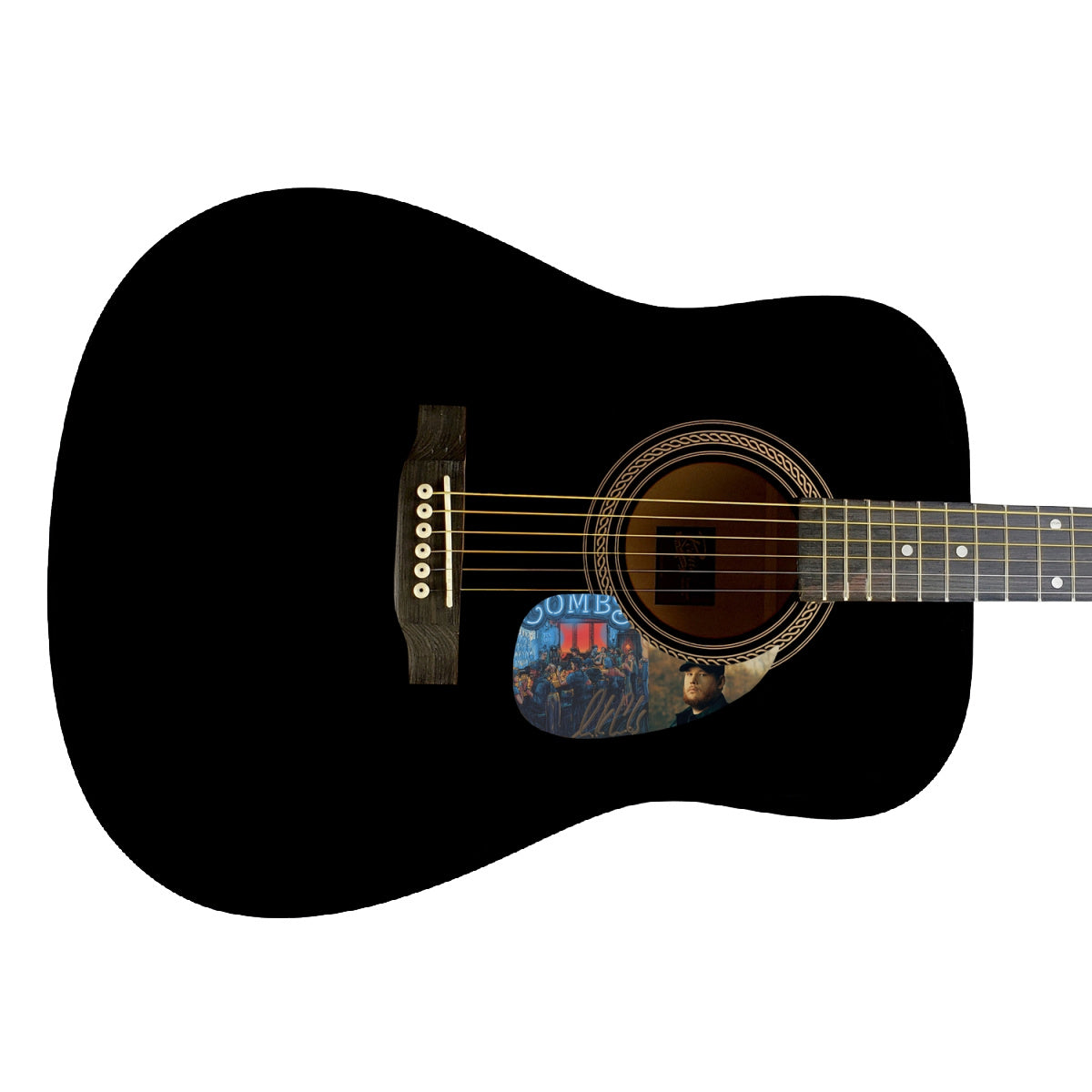 Luke Combs Autographed Signed Acoustic Black Guitar Country Music ACOA Zobie Productions