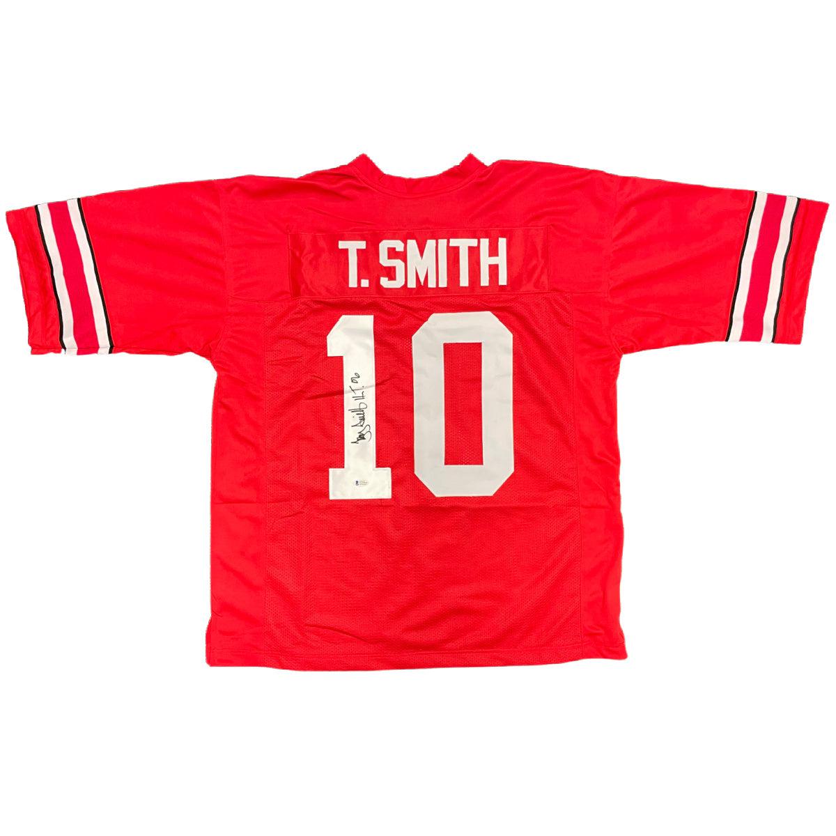 Troy Smith Signed Signed Ohio State College Red Football Jersey JSA COA