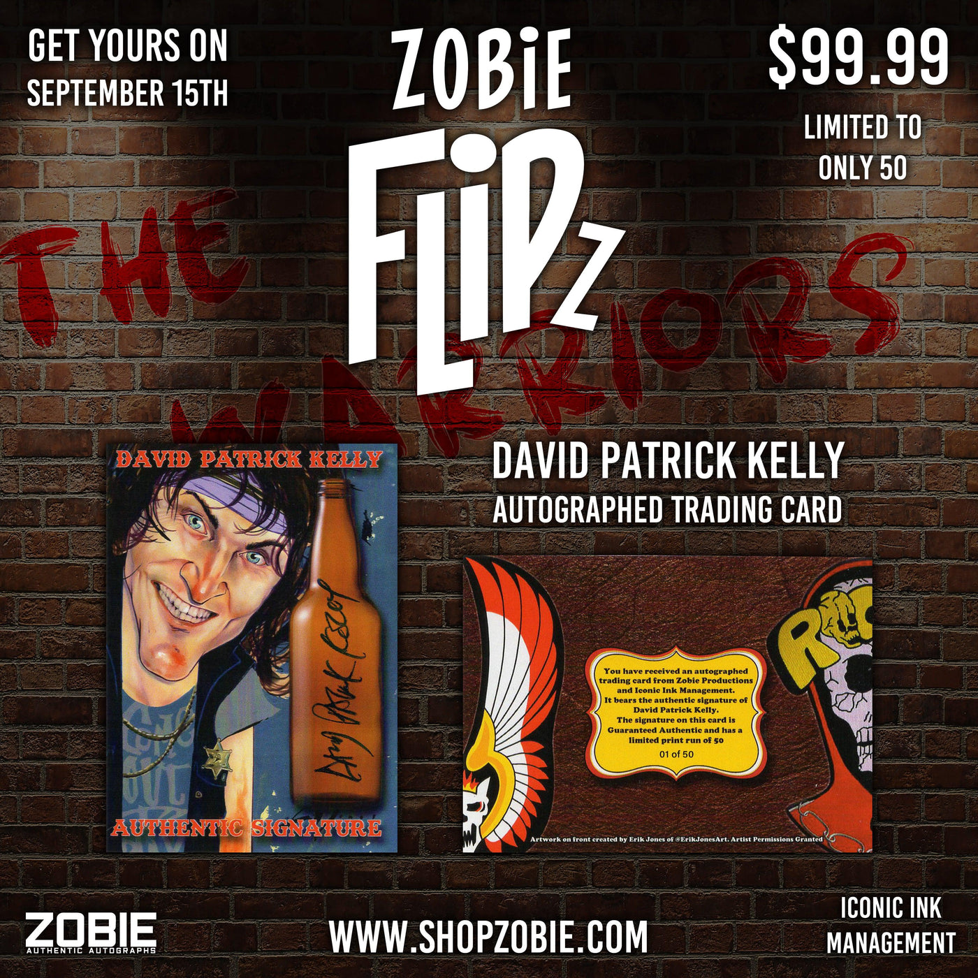 Zobie Flipz Autographed Trading Cards - Series 1 - David Patrick Kelly