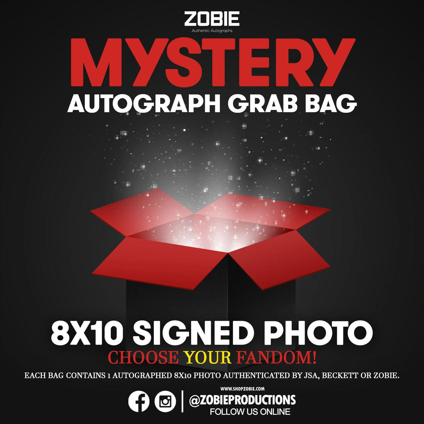 Zobie Mystery Autograph Grab Bag - 8x10 Photo