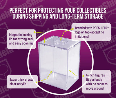 PopShield Armor Hard Protector for 4-Inch (1-Count) - Stackable with Magnetic Lid