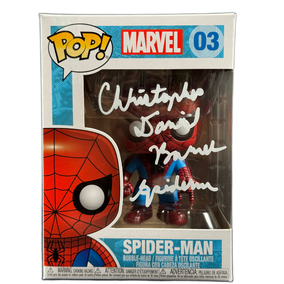 Christopher Daniel Barnes Signed Funko POP Spider-Man 03 Autographed JSA COA White