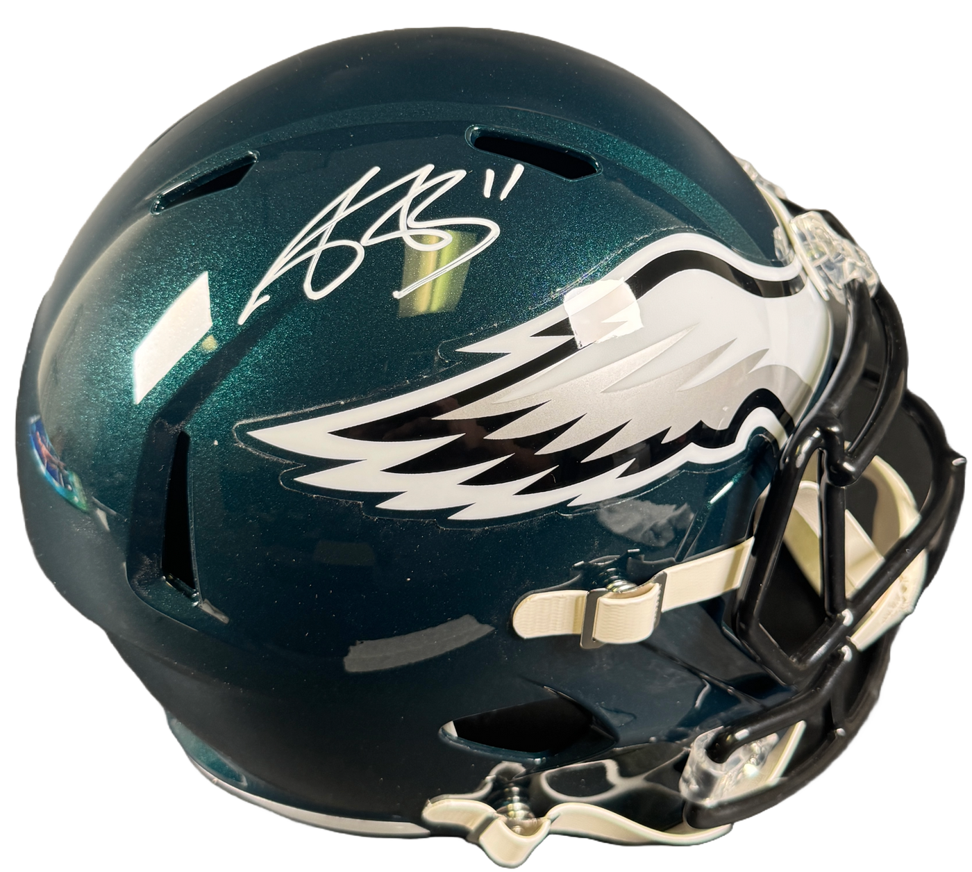 AJ Brown Signed Philadelphia Eagles FS Helmet Autographed BAS COA