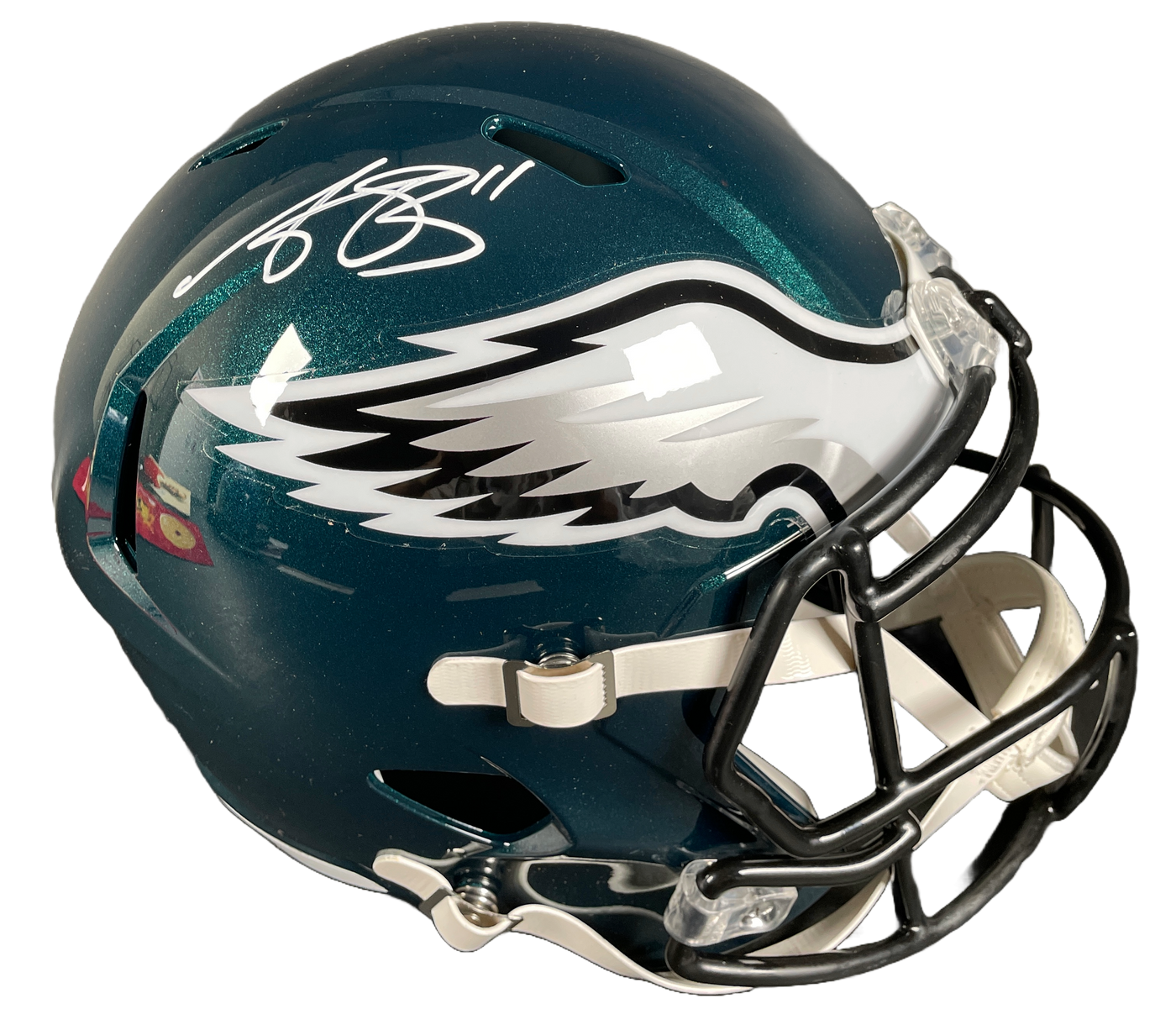 AJ Brown Signed Philadelphia Eagles FS Helmet Autographed BAS COA