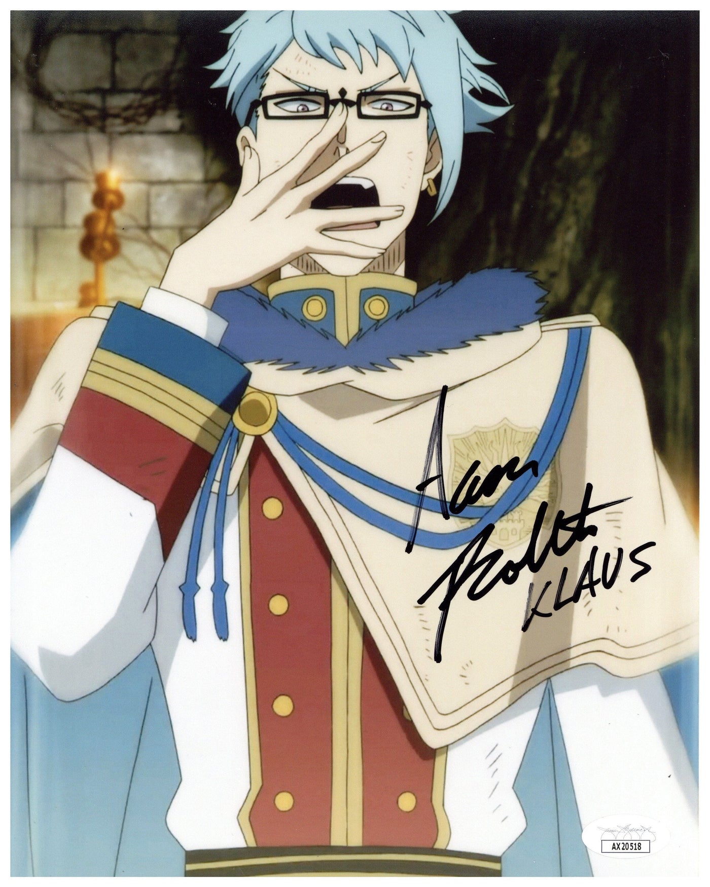 Aaron Roberts Signed 8x10 Photo Anime Black Clover Klaus Autographed JSA COA