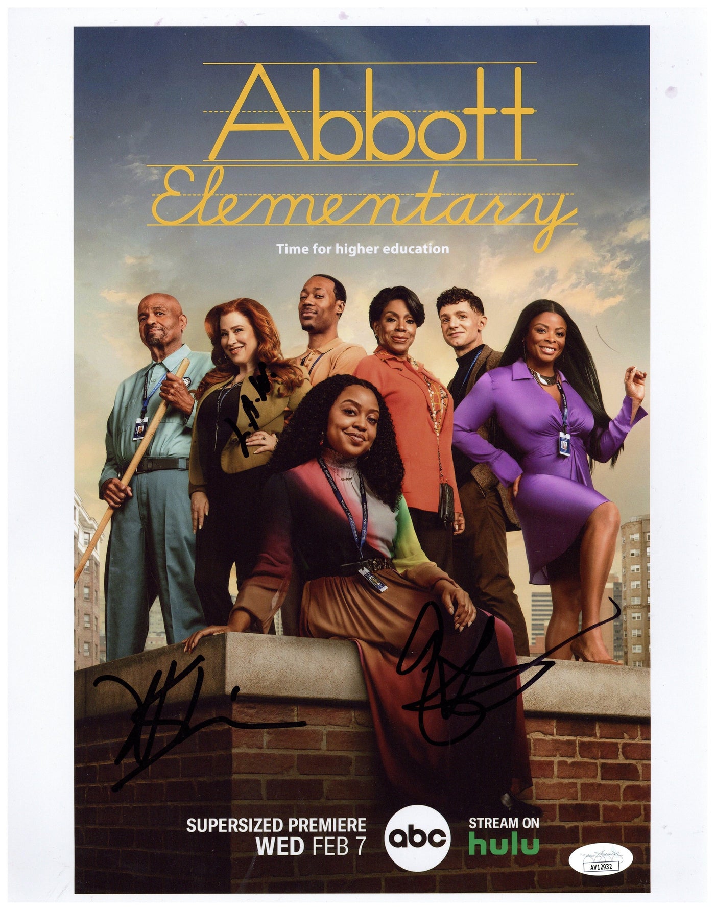 Abbott Elementary Cast Signed 11x14 Photo Autographed JSA COA