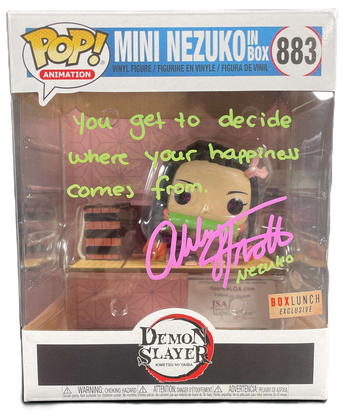 Abby Trott Signed Funko Pop! Demon Slayer Nezuko 883 Autographed JSA C ...