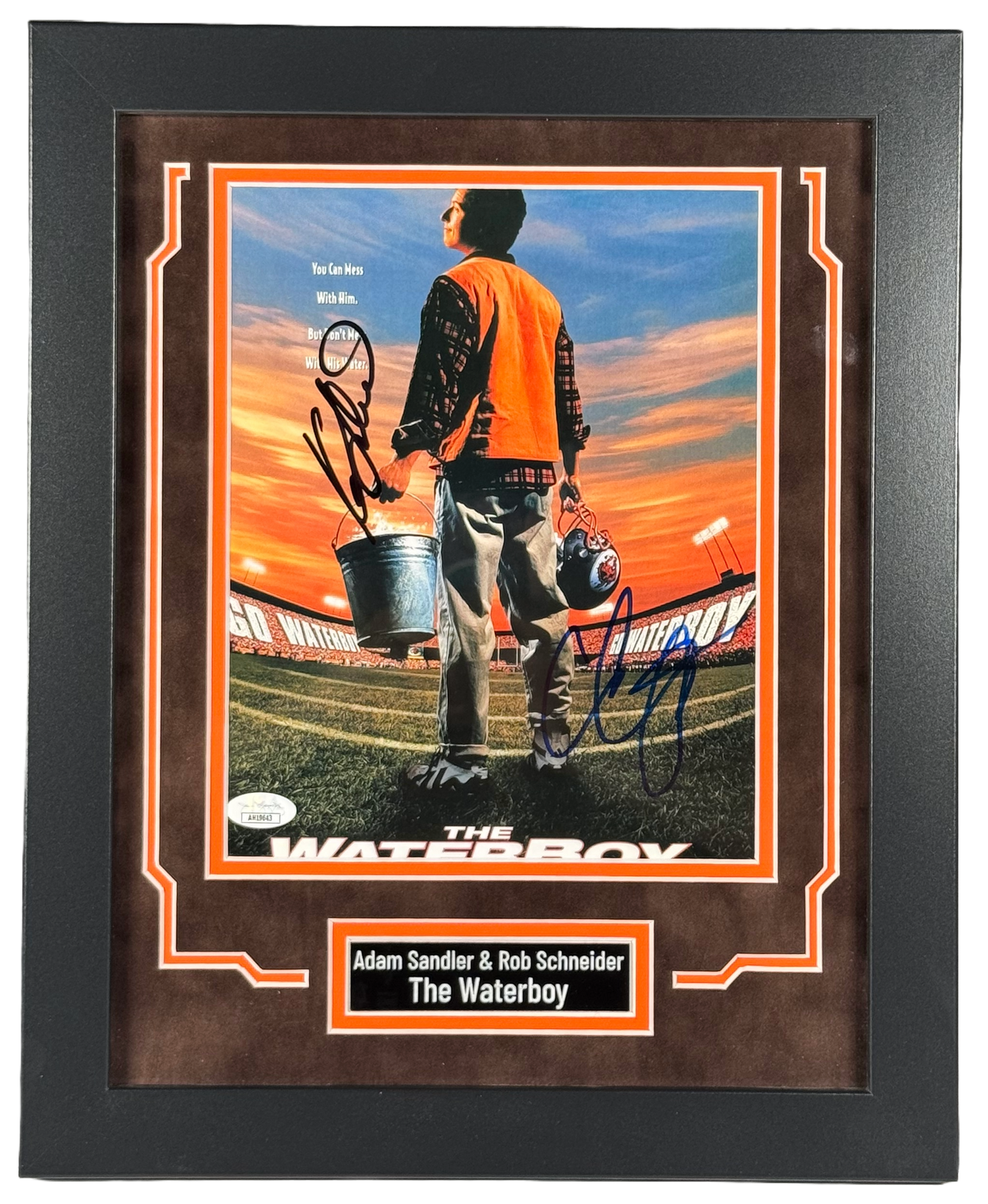 Adam Sandler & Rob Schneider Signed Custom Framed 8x10 Photo The Waterboy JSA COA