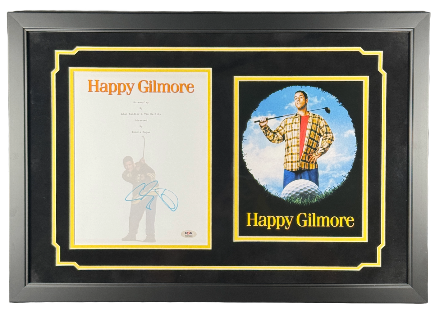 Adam Sandler Signed 8x10 Script Cover Happy Gilmore Framed Autographed PSA COA