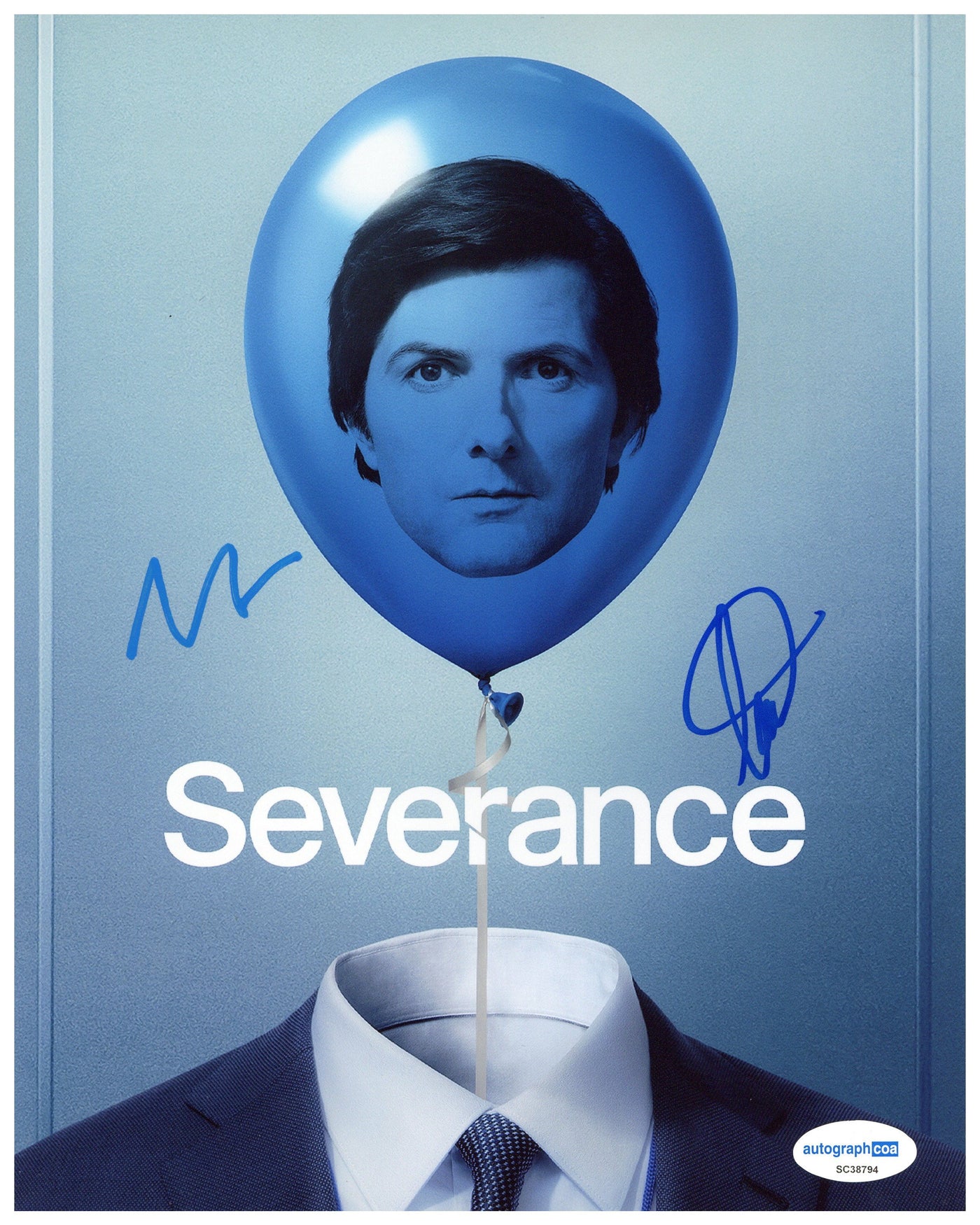 Adam Scott & Britt Lower Signed 8x10 Photo SEVERANCE Autographed AutographCOA