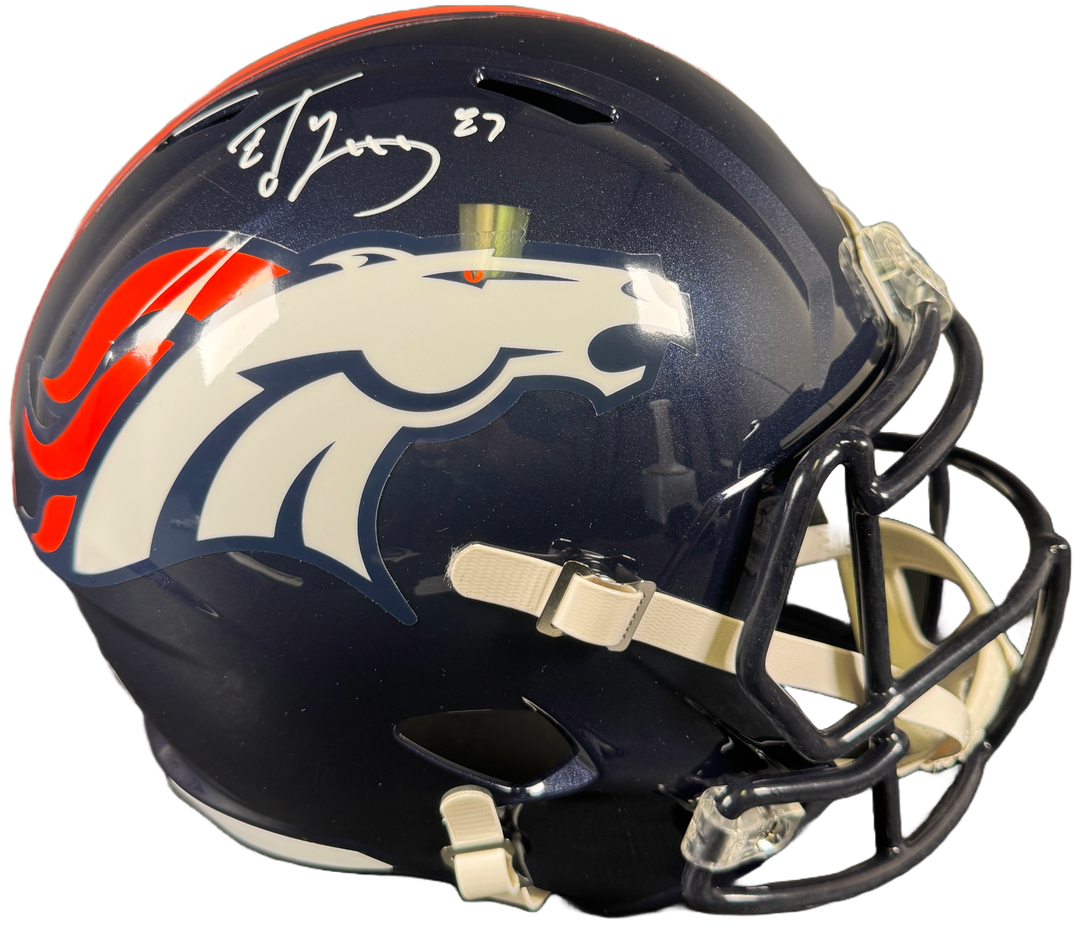 Ed McCaffrey Signed Denver Broncos F/S Speed Helmet Autographed BAS COA