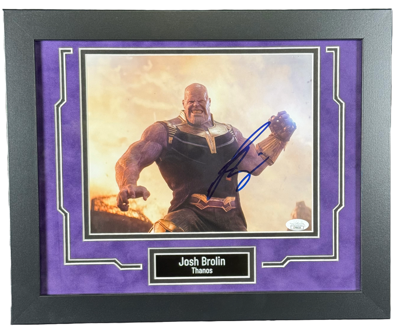 Josh Brolin Signed Custom Framed 8x10 Photo Marvel Thanos Autographed JSA COA