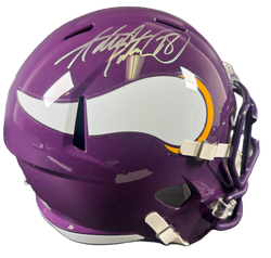 Image of Adrian Peterson Signed Minnesota Vikings F/S Speed Helmet BAS COA