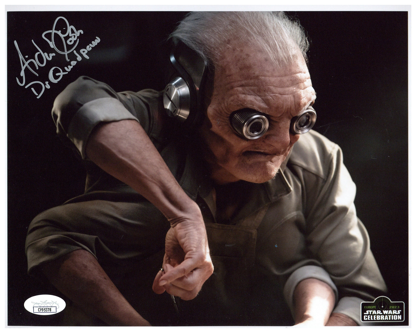 Aidan Cook Signed 8x10 Photo Star Wars Dr Quadpaw Autographed JSA COA