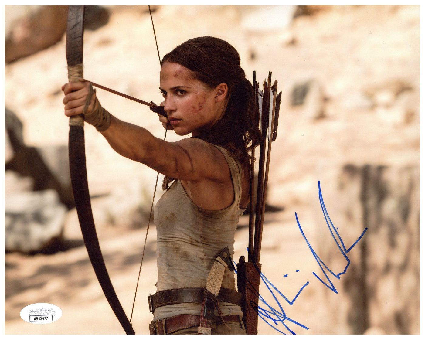Alicia Vikander Signed 8x10 Photo Tomb Raider Autographed JSA COA