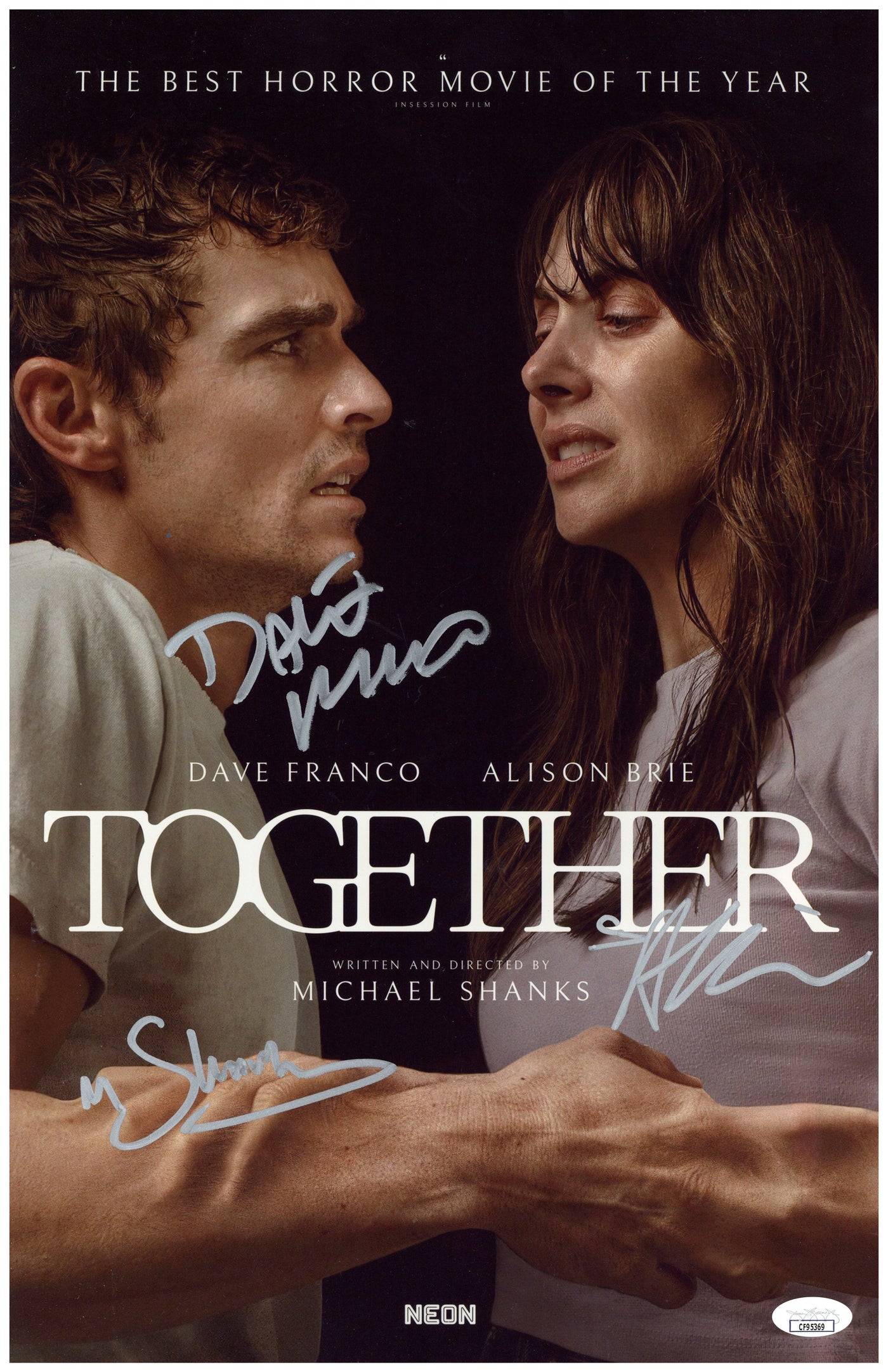 Alison Brie, Dave Franco & Director Signed 11x17 Photo Together Autographed JSA 3