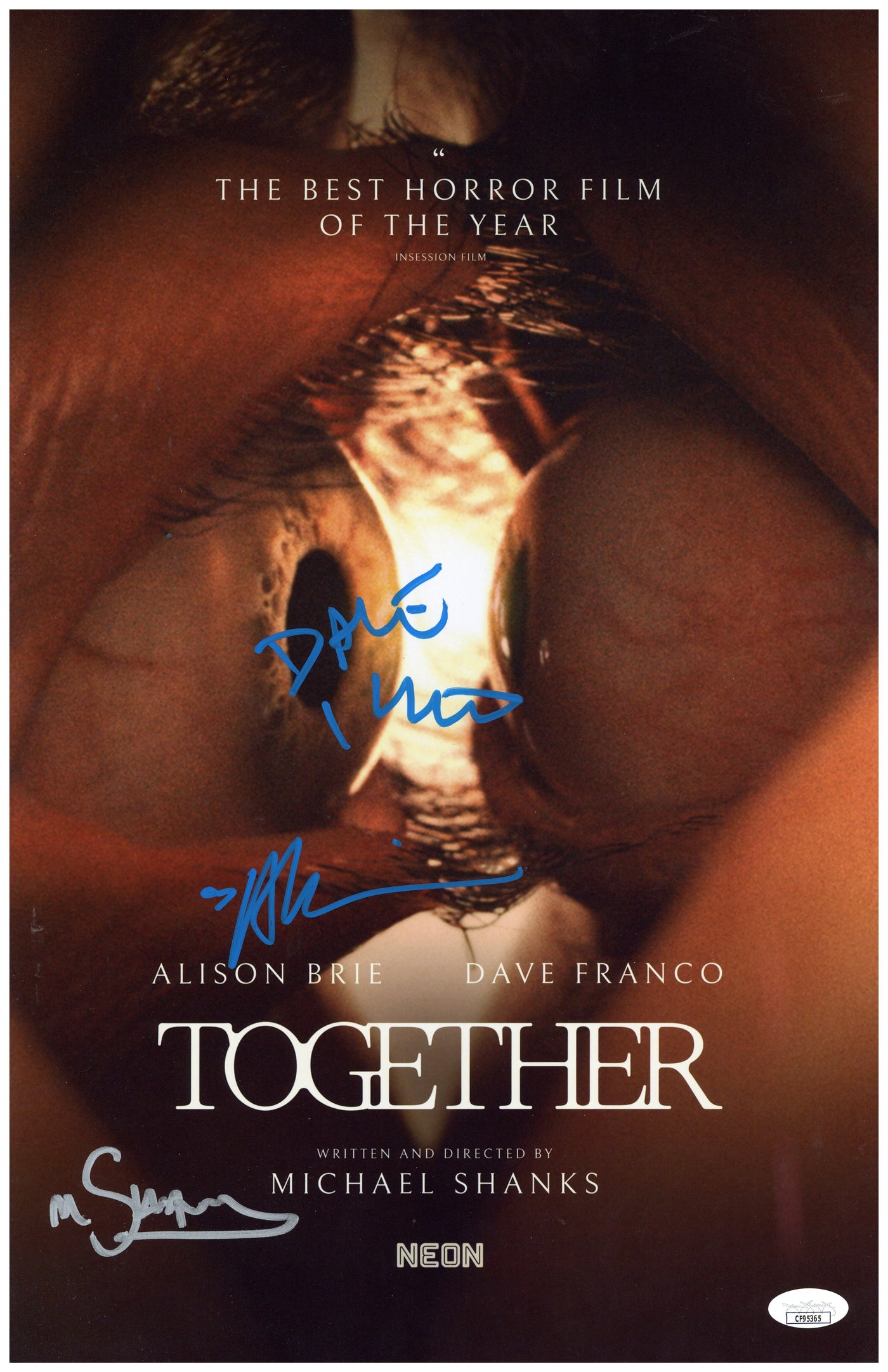 Alison Brie, Dave Franco & Director Signed 11x17 Photo Together Autographed JSA 5