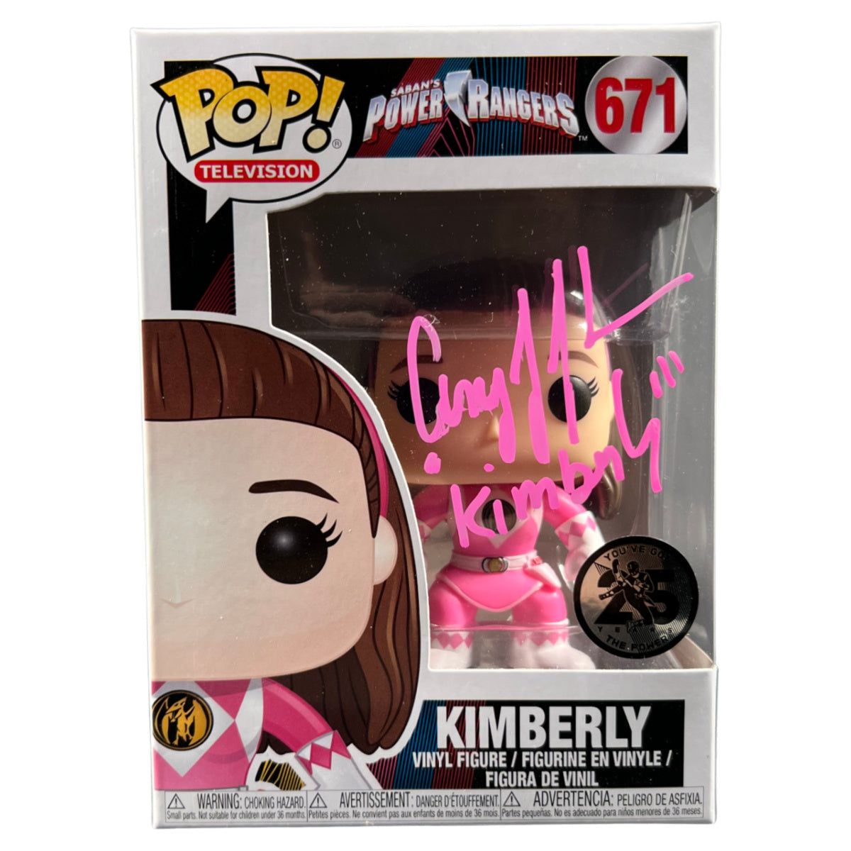 Amy Jo Johnson Signed Funko Pop Mighty Morphin Power Rangers Pink Kimberly JSA 2