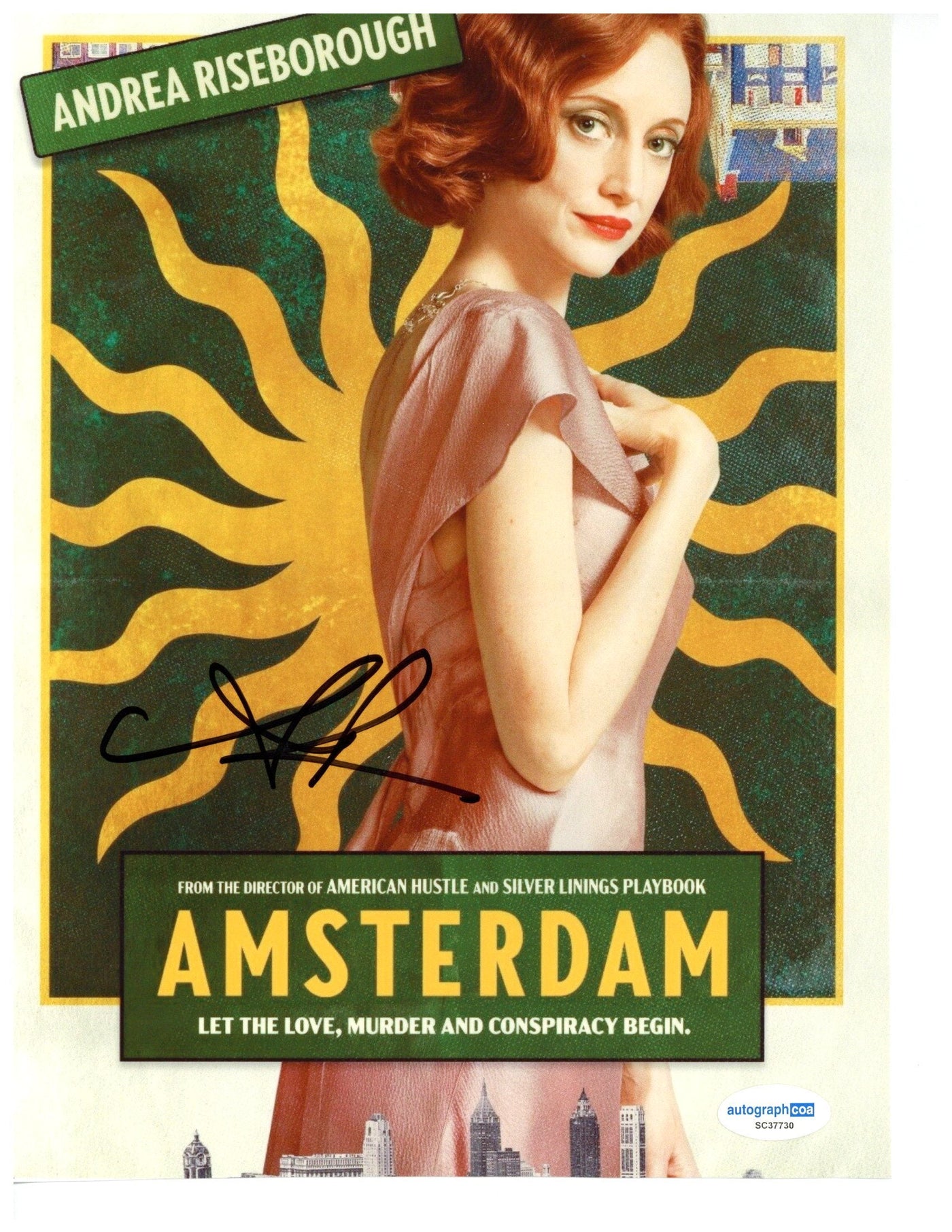 Andrea Riseborough Signed 8.5x11 Photo Amsterdam Autographed ACOA