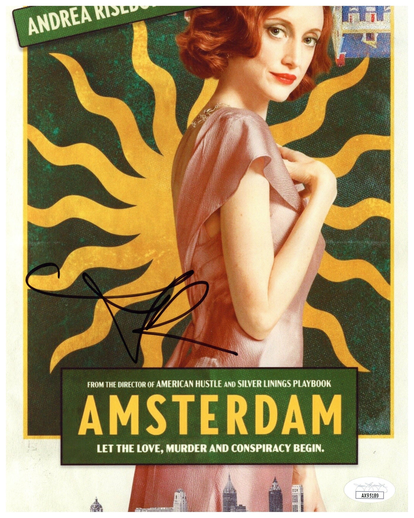 Andrea Riseborough signed 8x10 Amsterdam Autographed JSA COA