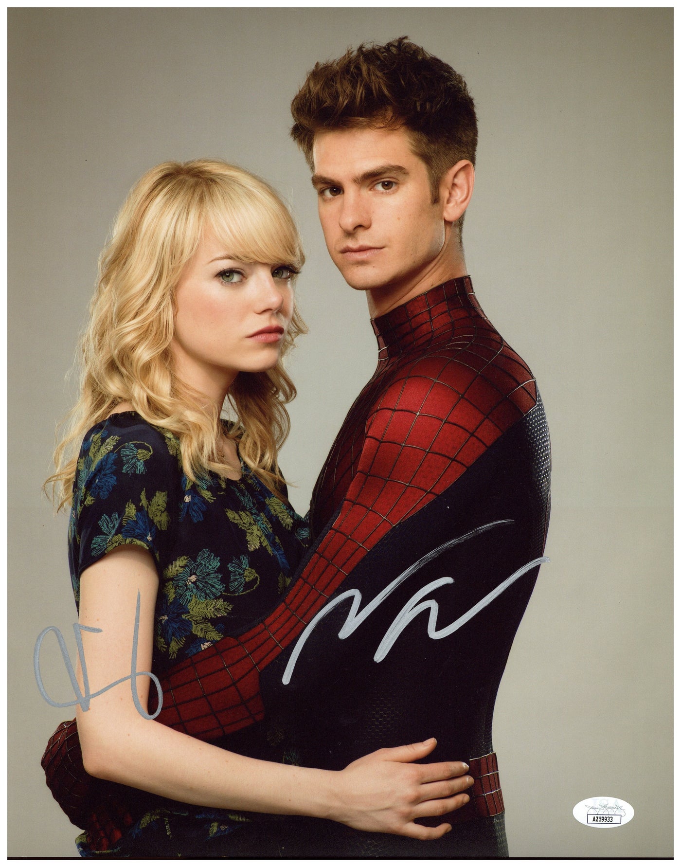 Andrew Garfield & Emma Stone Signed 11x14 Photo Spider-Man Autographed JSA COA