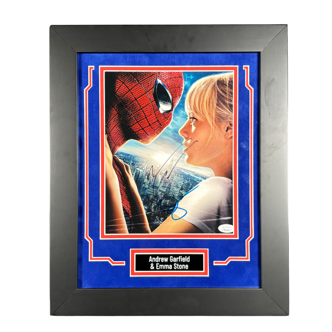 Andrew Garfield & Emma Stone Signed 8x10 Photo Framed Amazing Spider-Man Autographed JSA COA