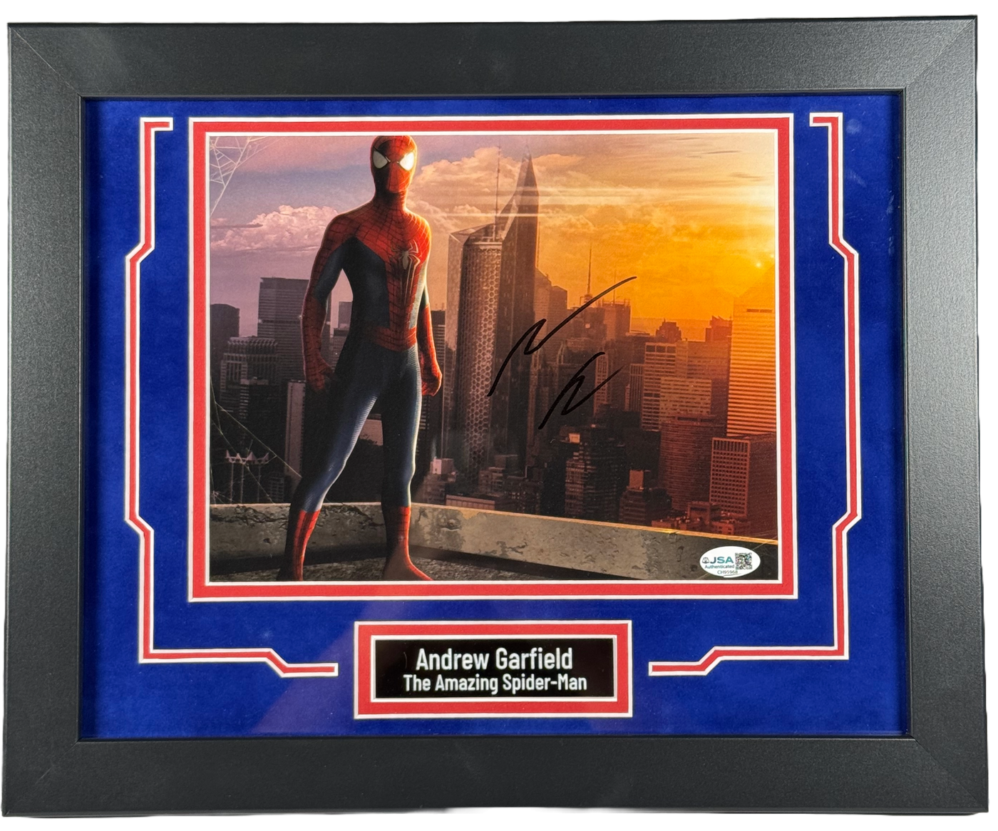 Andrew Garfield Signed Custom Framed 8x10 Photo Amazing Spider-Man JSA COA