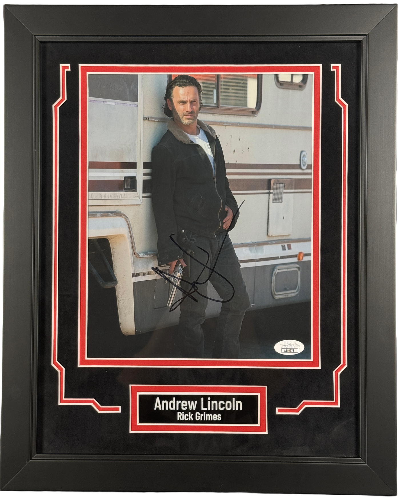 Andrew Lincoln Signed Custom Framed The Walking Dead 8x10 Photo Rick Grimes JSA