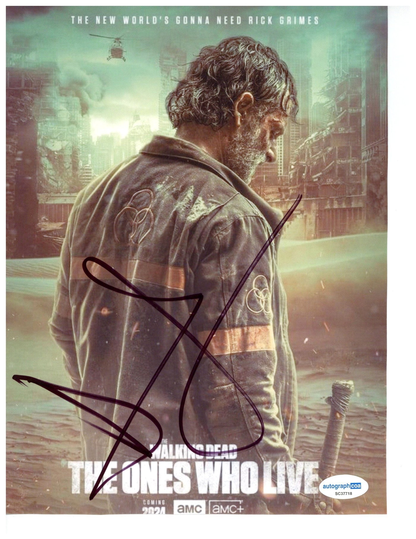 Andrew Lincoln Signed The Walking Dead 8.5x11 Photo Rick Grimes Autographed ACOA 2