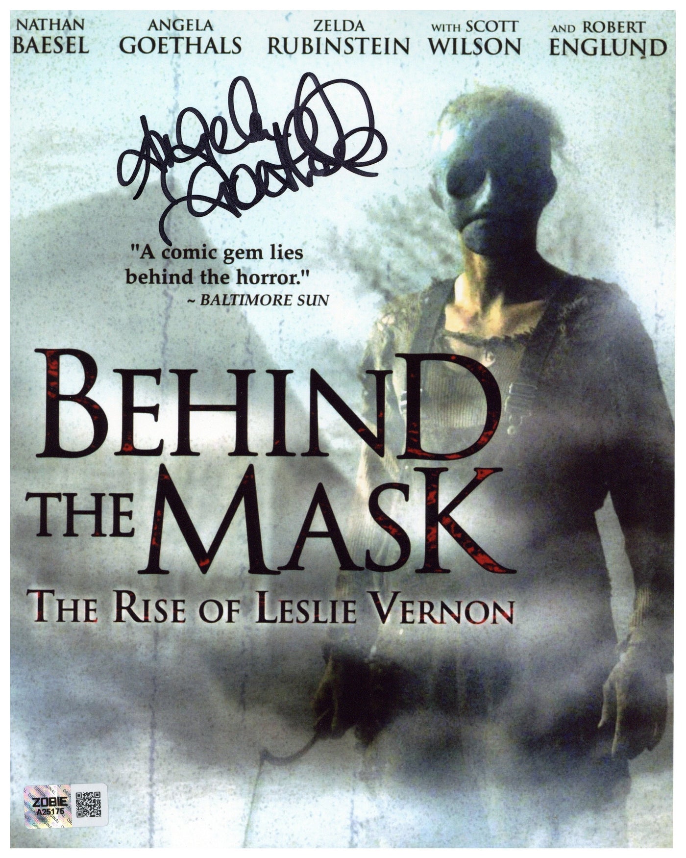Angela Goethals Signed 8x10 Pohto Behind The Mask Autographed Zobie COA 2