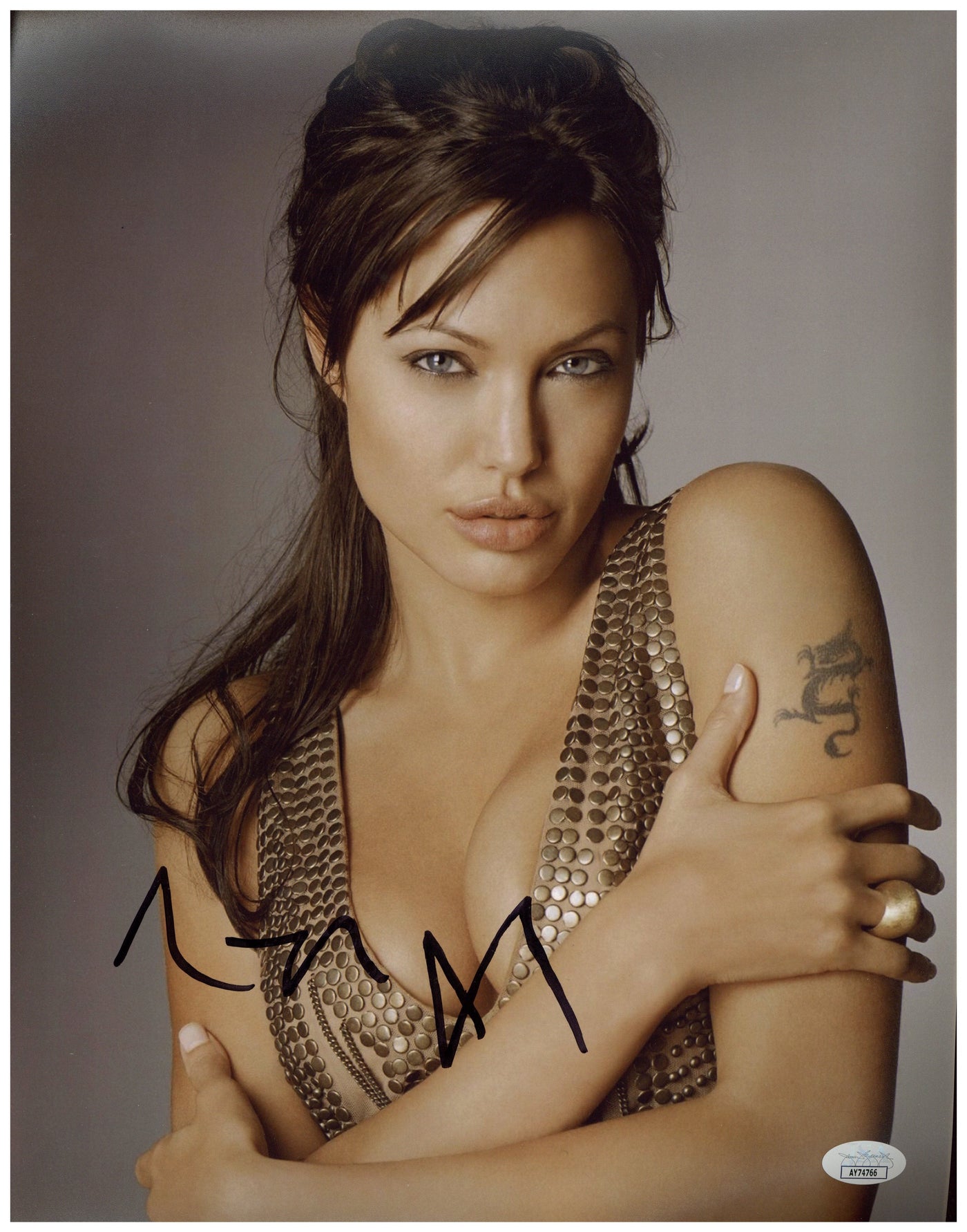 Angelina Jolie Signed 11x14 Photo Lara Croft: Tomb Raider Autographed JSA COA