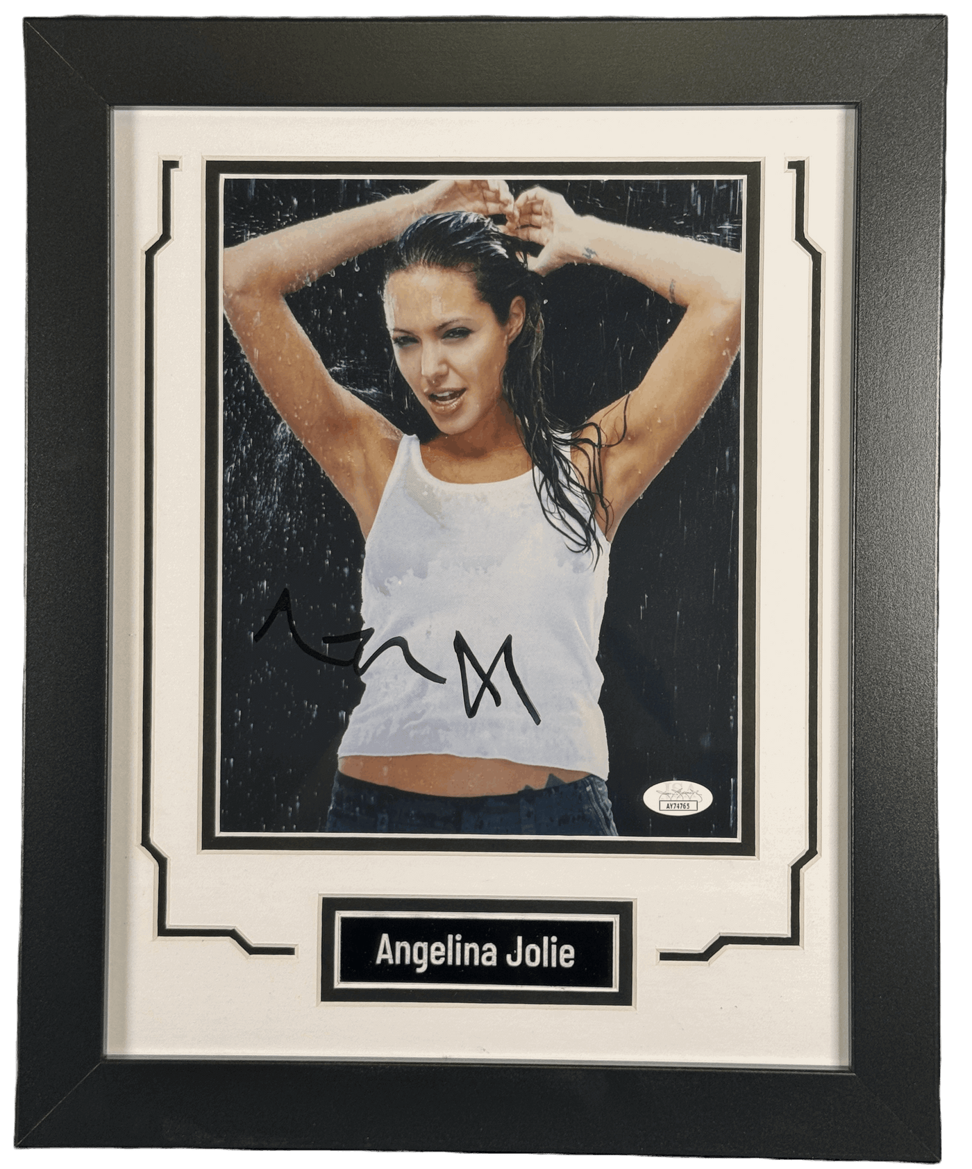 Angelina Jolie Signed Custom Framed 8x10 Photo Lara Croft: Tomb Raider JSA COA