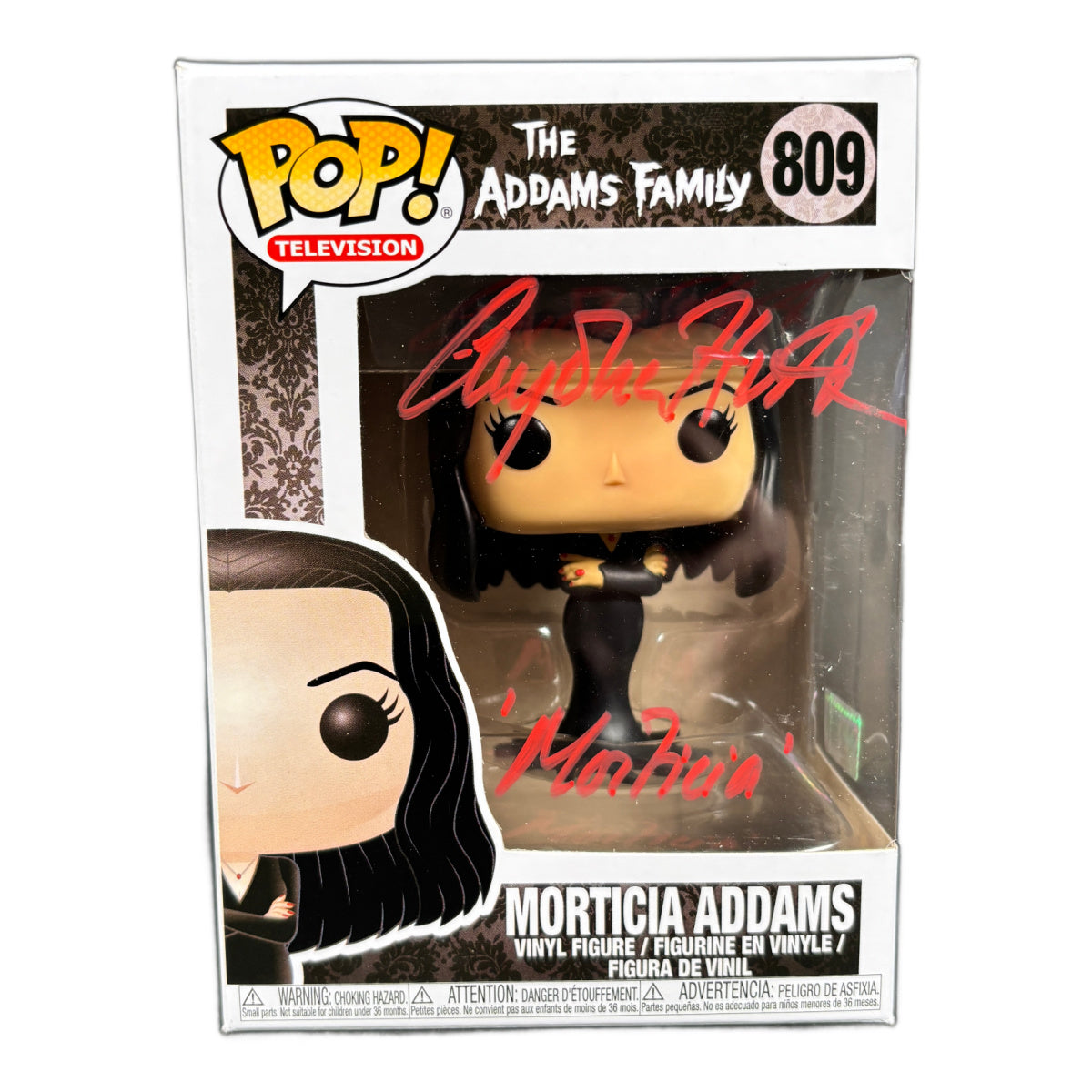 Anjelica Huston Signed Funko POP The Addams Family Morticia Addams Auto Zobie COA
